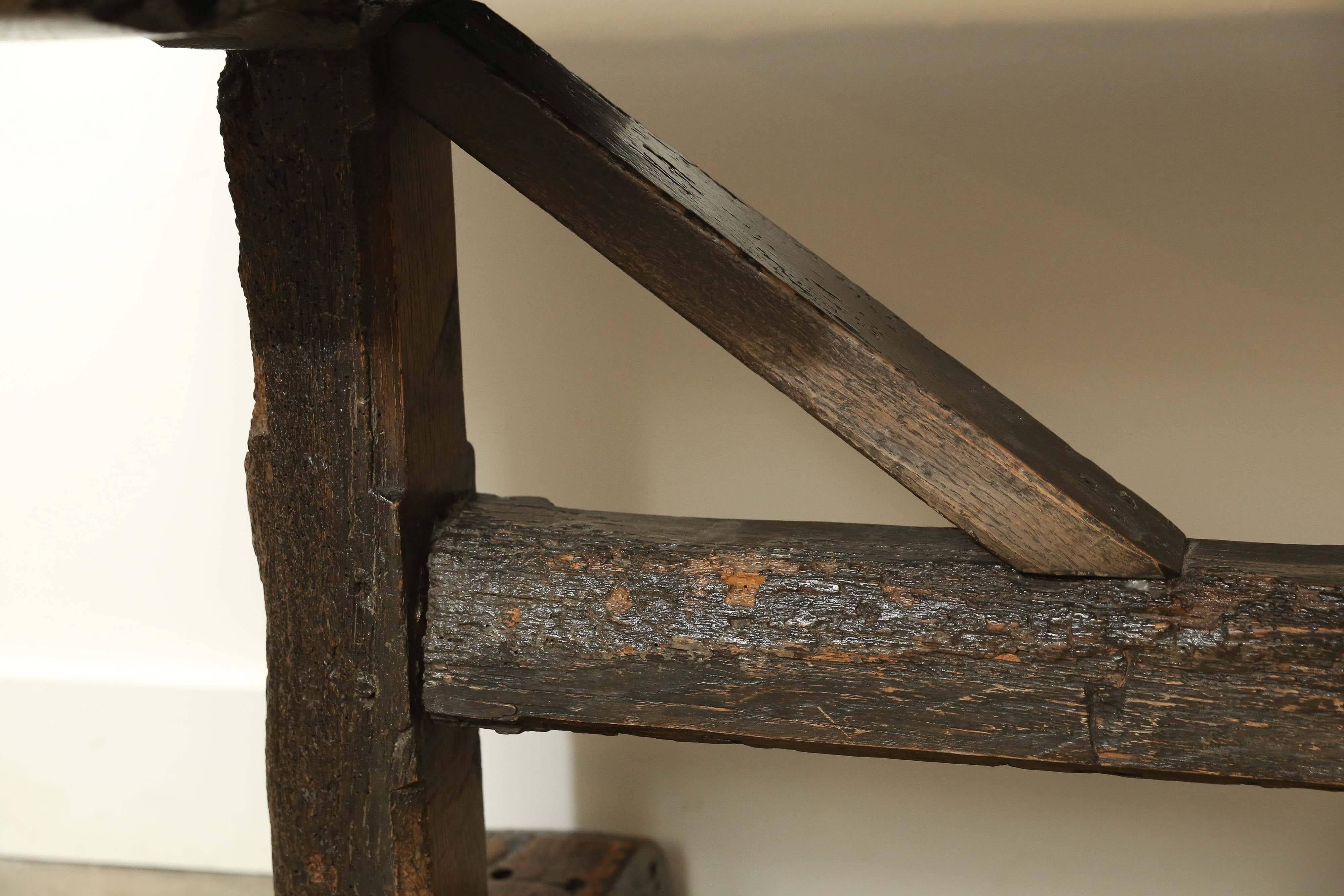 English 18th Century Single Plank Top Trestle Monastery Table