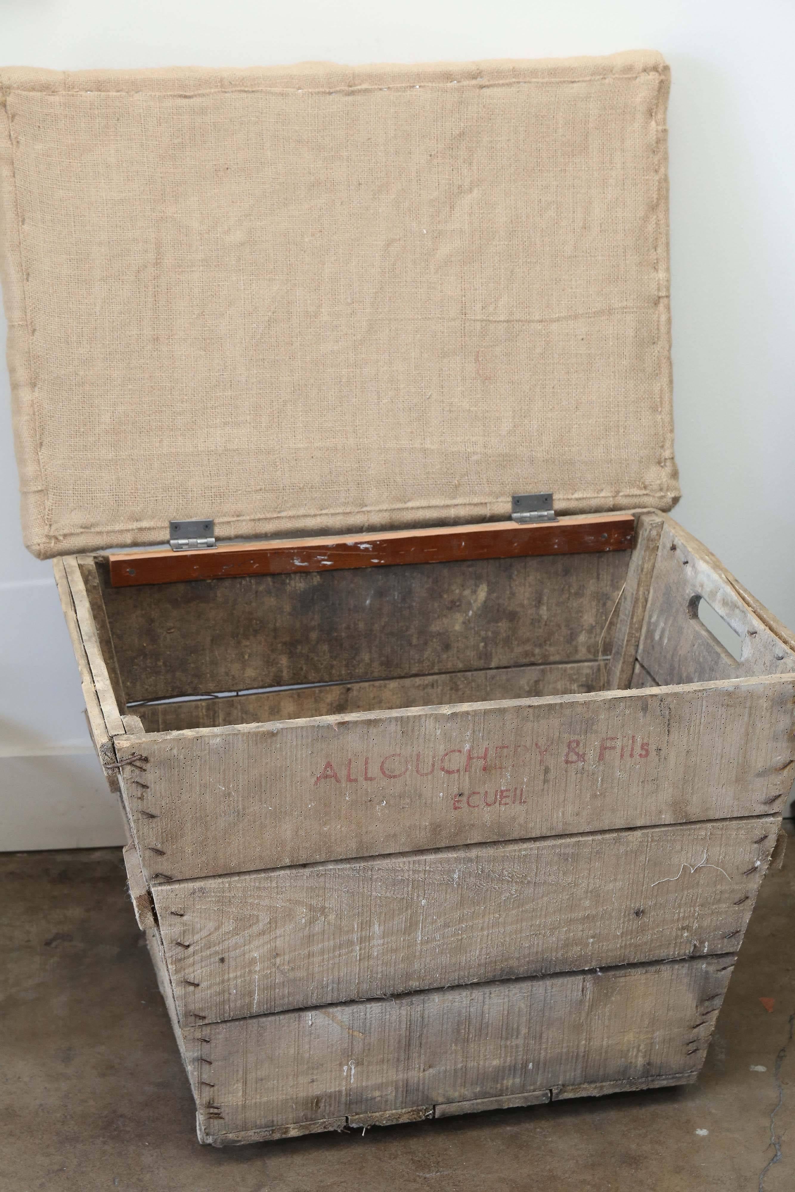 Late 19th Century 19th Century Upholstered French Champagne Crates