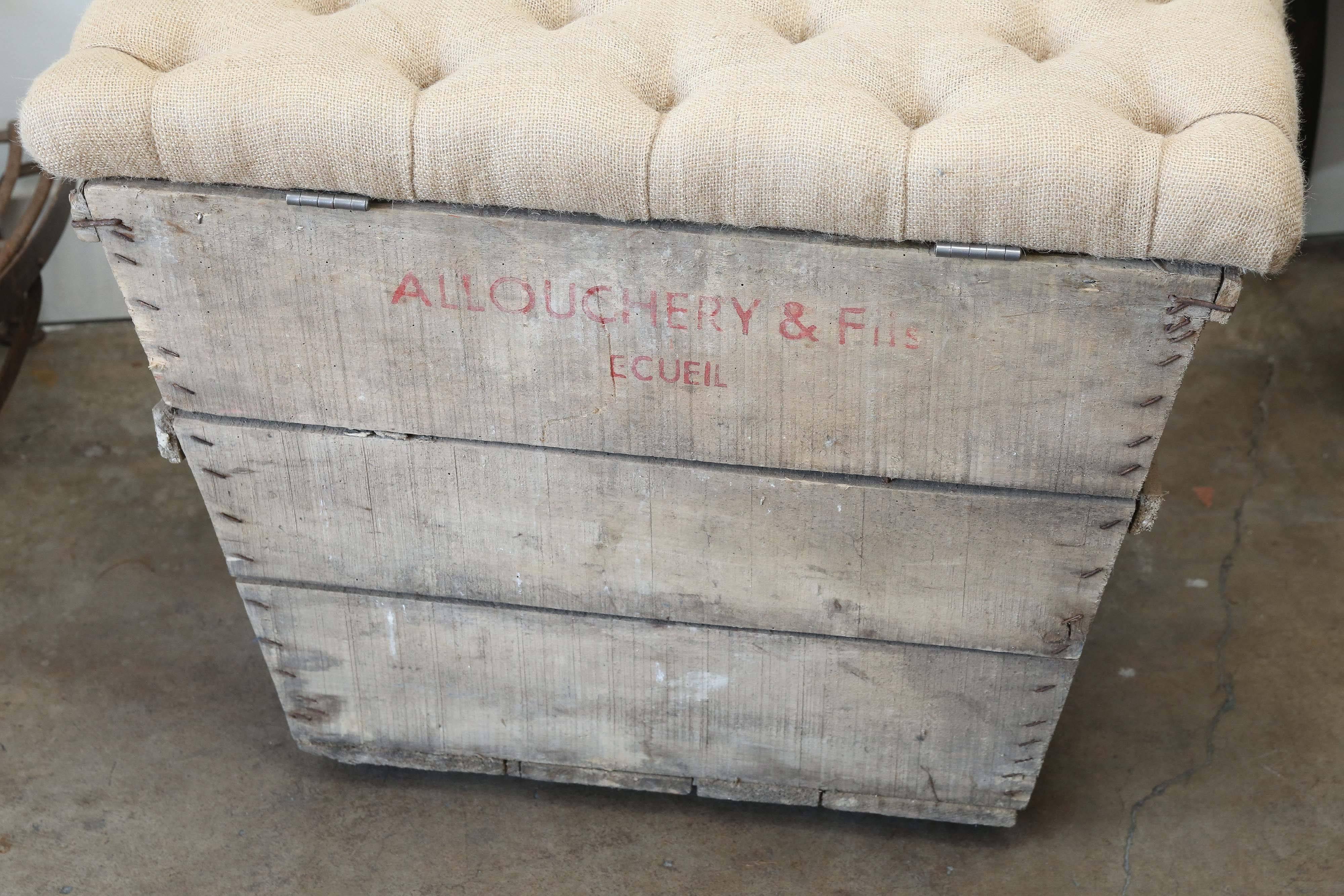 19th Century Upholstered French Champagne Crates 1