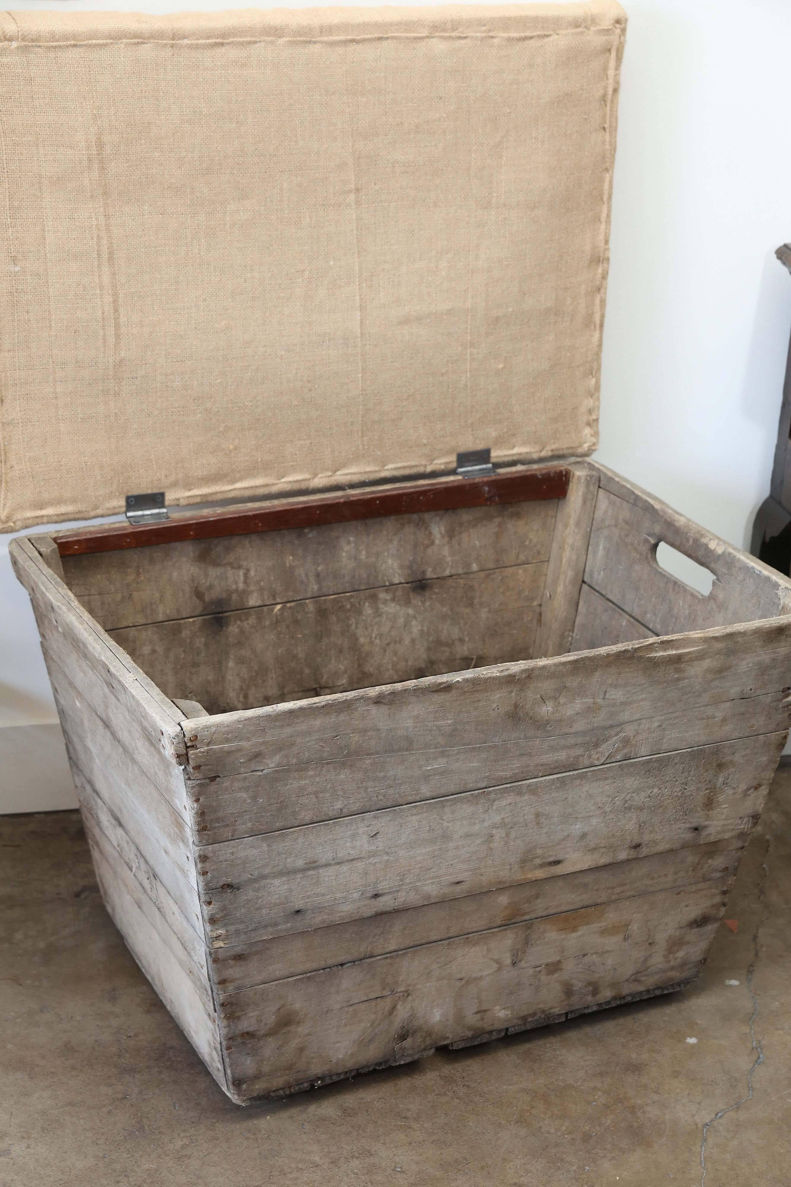 19th Century Upholstered French Champagne Crates In Excellent Condition In Houston, TX