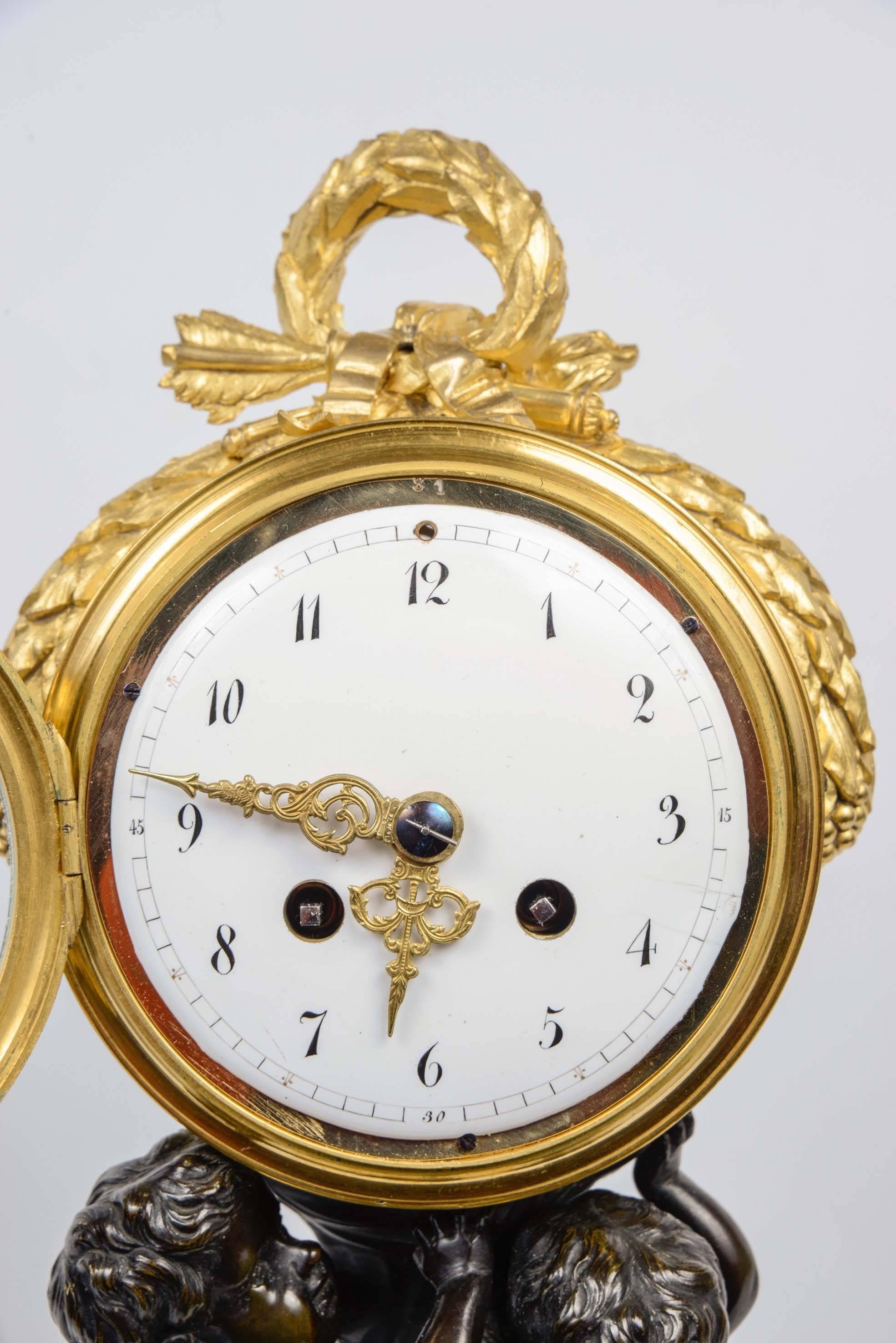 French Unusual Louis XVI Style Clock For Sale