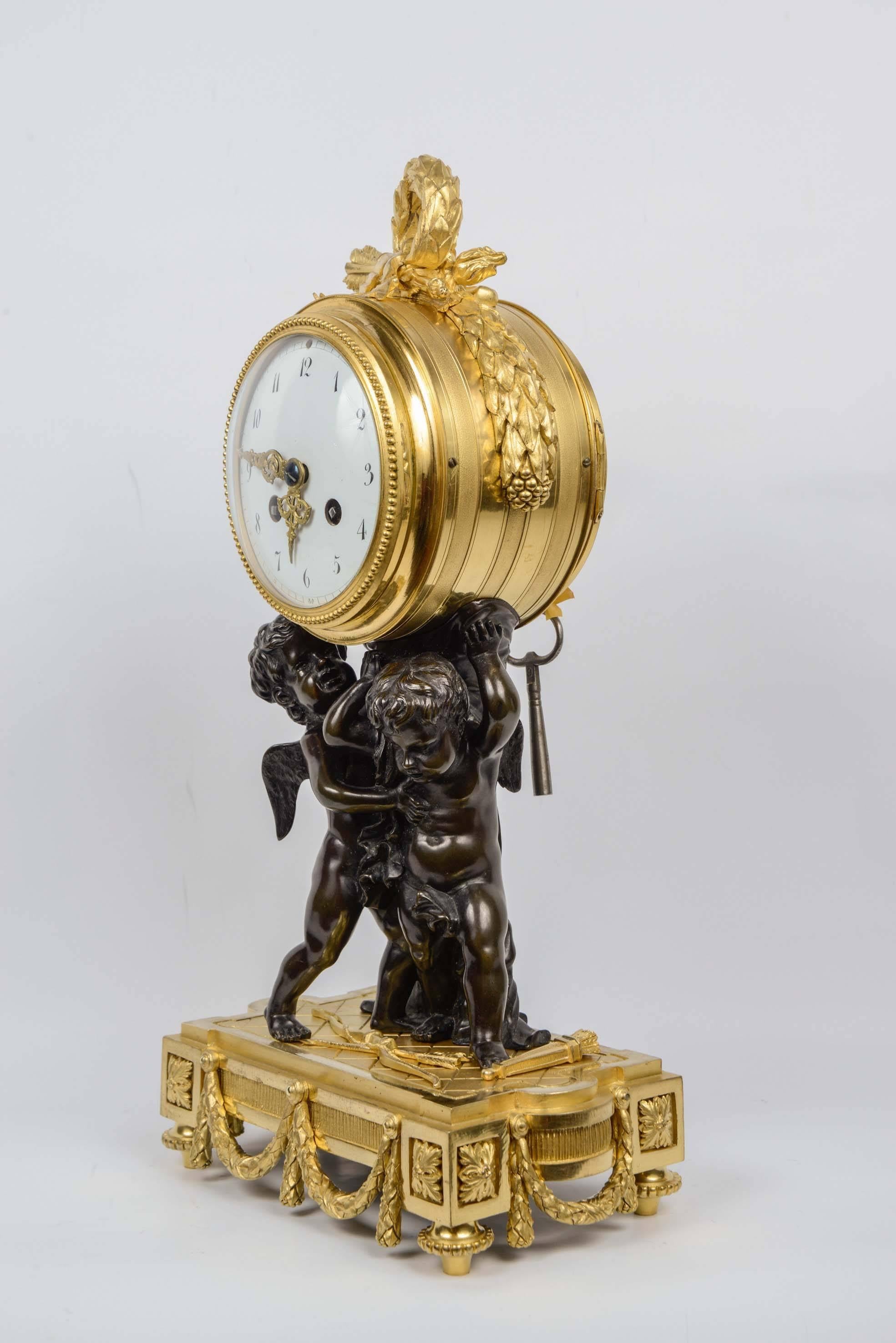 19th Century Unusual Louis XVI Style Clock For Sale