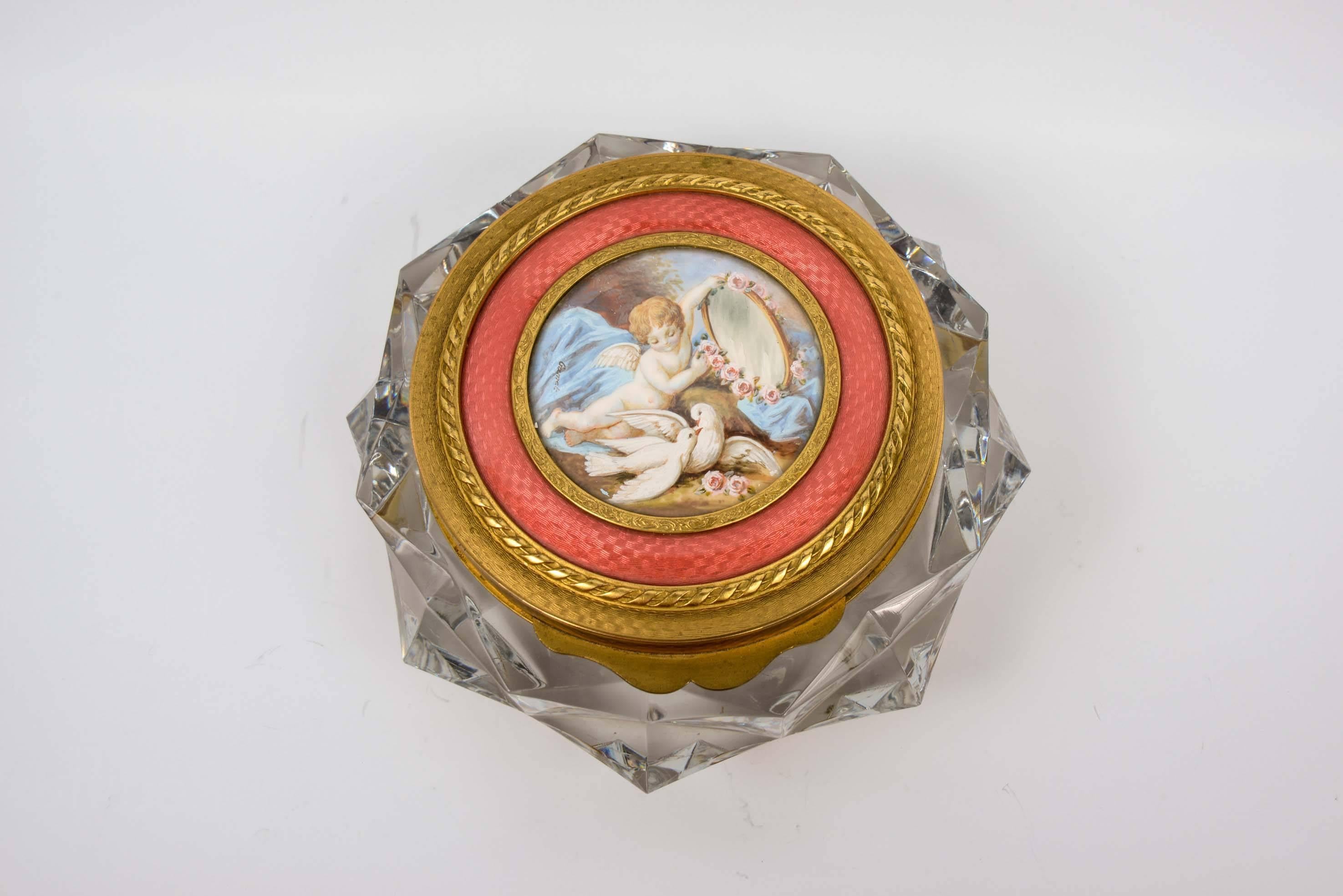 Louis XVI Rare Crystal of Baccarat Sweet Box For Sale
