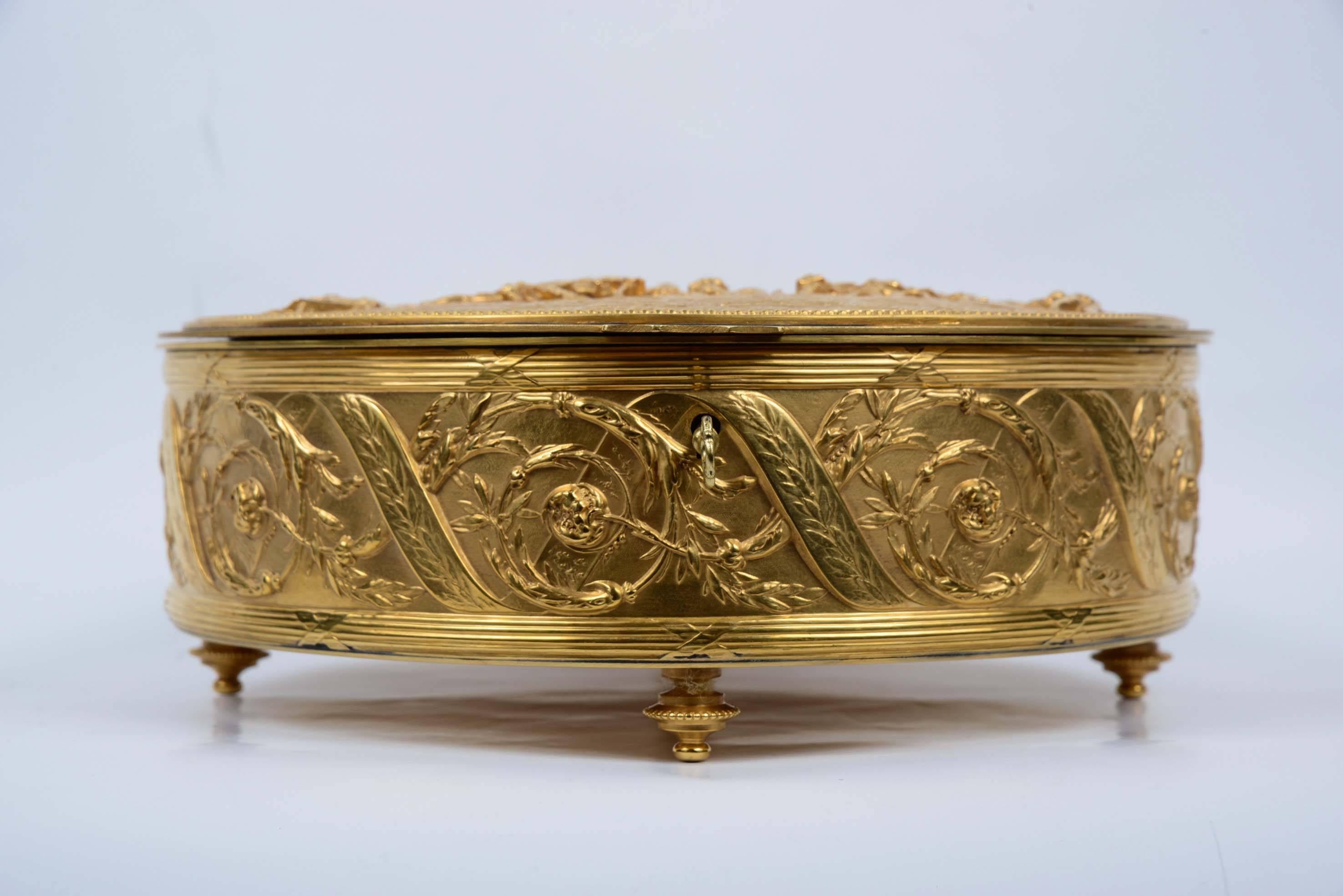 Louis XVI Impressive Bronze Jewelry Box For Sale