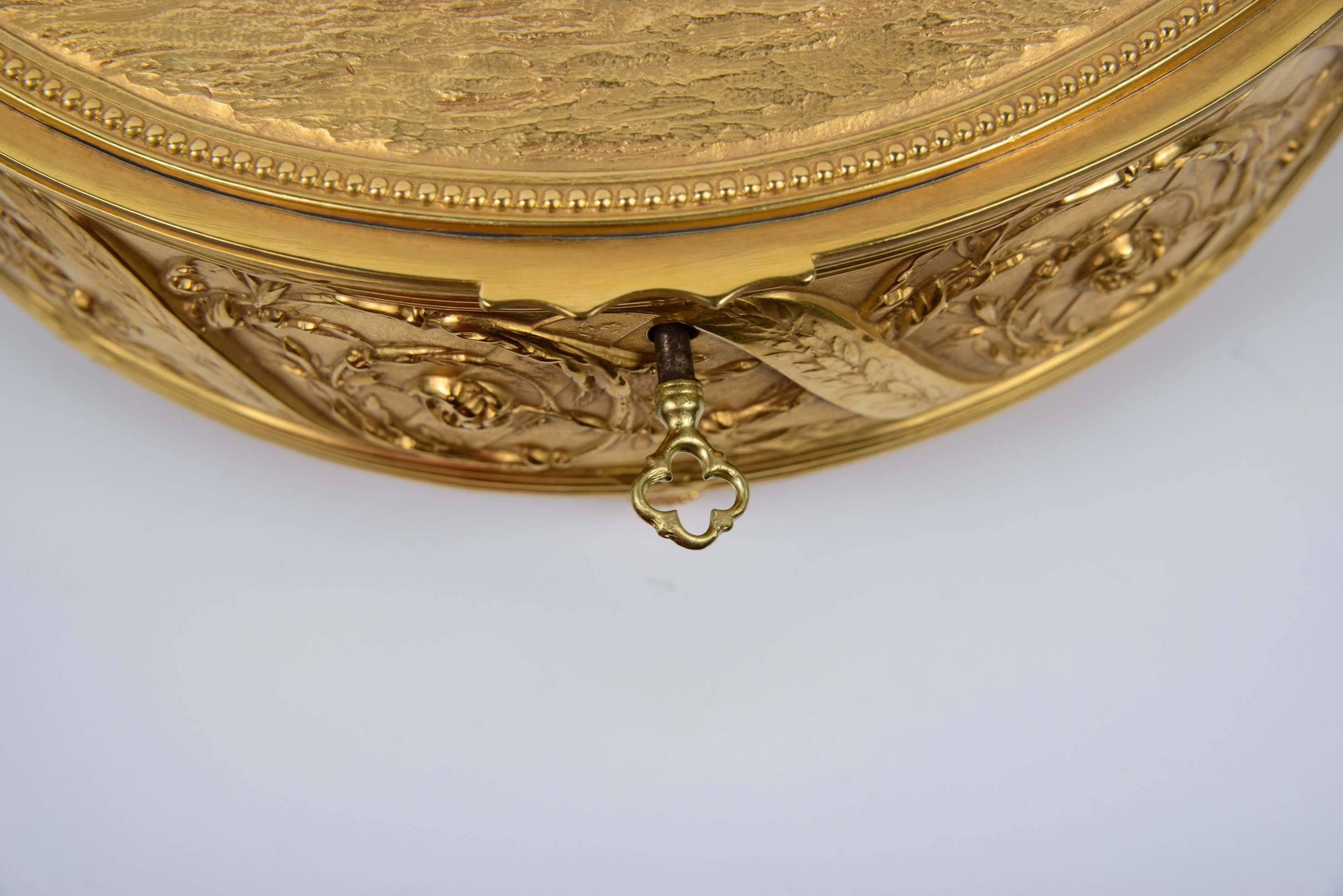 19th Century Impressive Bronze Jewelry Box For Sale