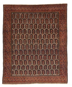 Petit tapis persan Sirjan - Laine ivoire rouge 10503