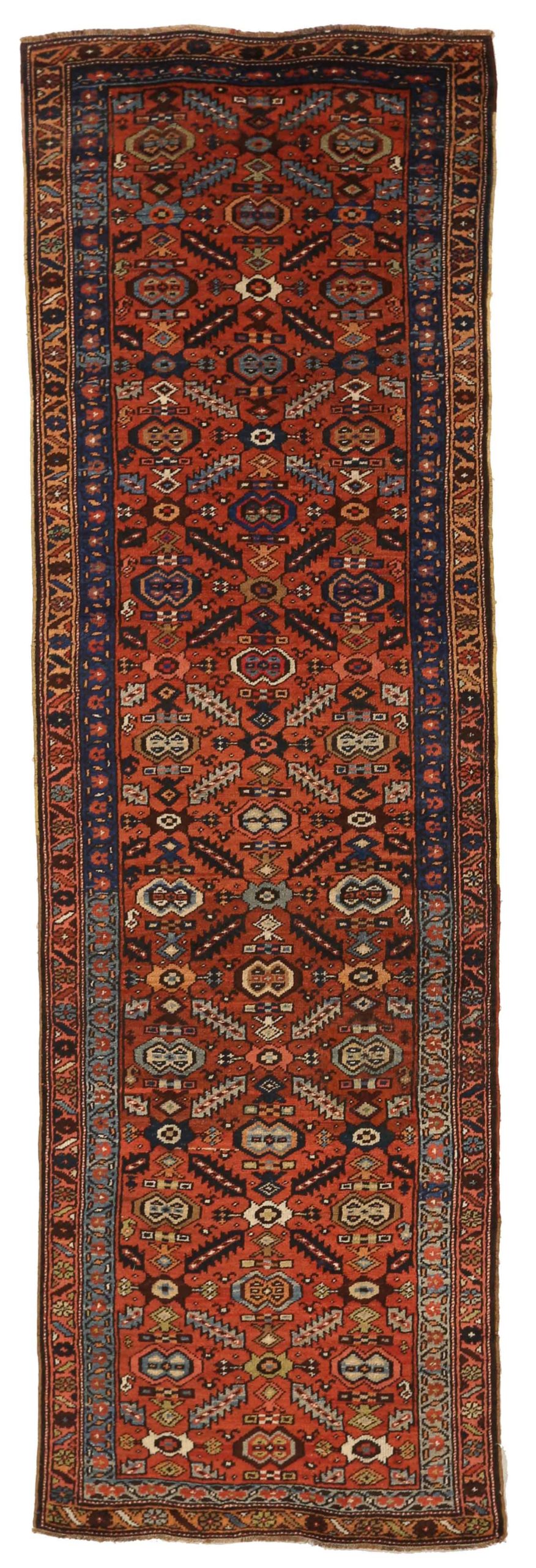 Persian Bijar Runner Rug - Wool Red 10506
