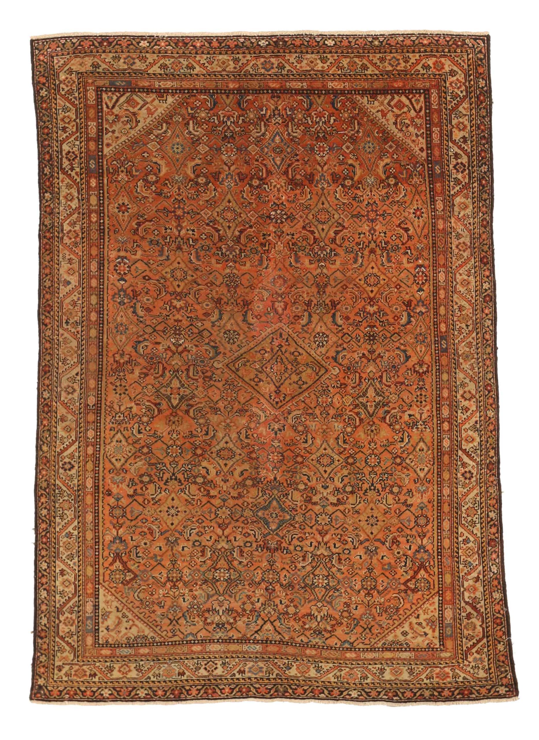 Petit tapis persan Malayer - Laine rose 10516