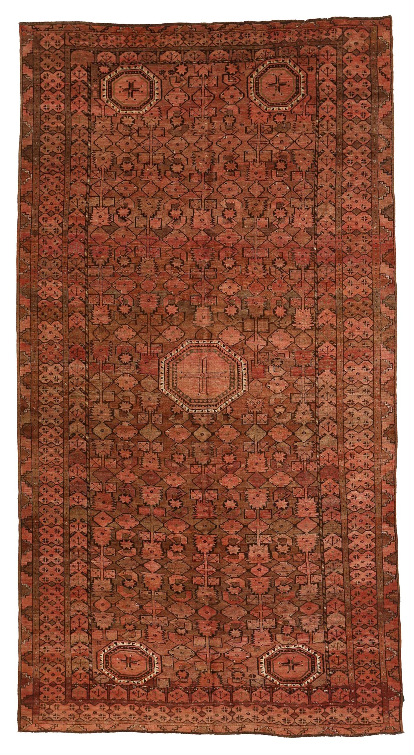 Tappeto afgano Afghanistan Circa 1910 - Lana Marrone-Rosso Design/One - 10598