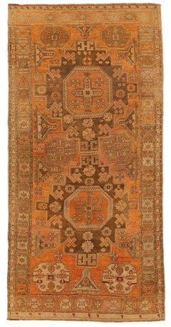 Tappeti persiani Kazak del 1910 circa - Lana marrone/arancio Design/One - 10629