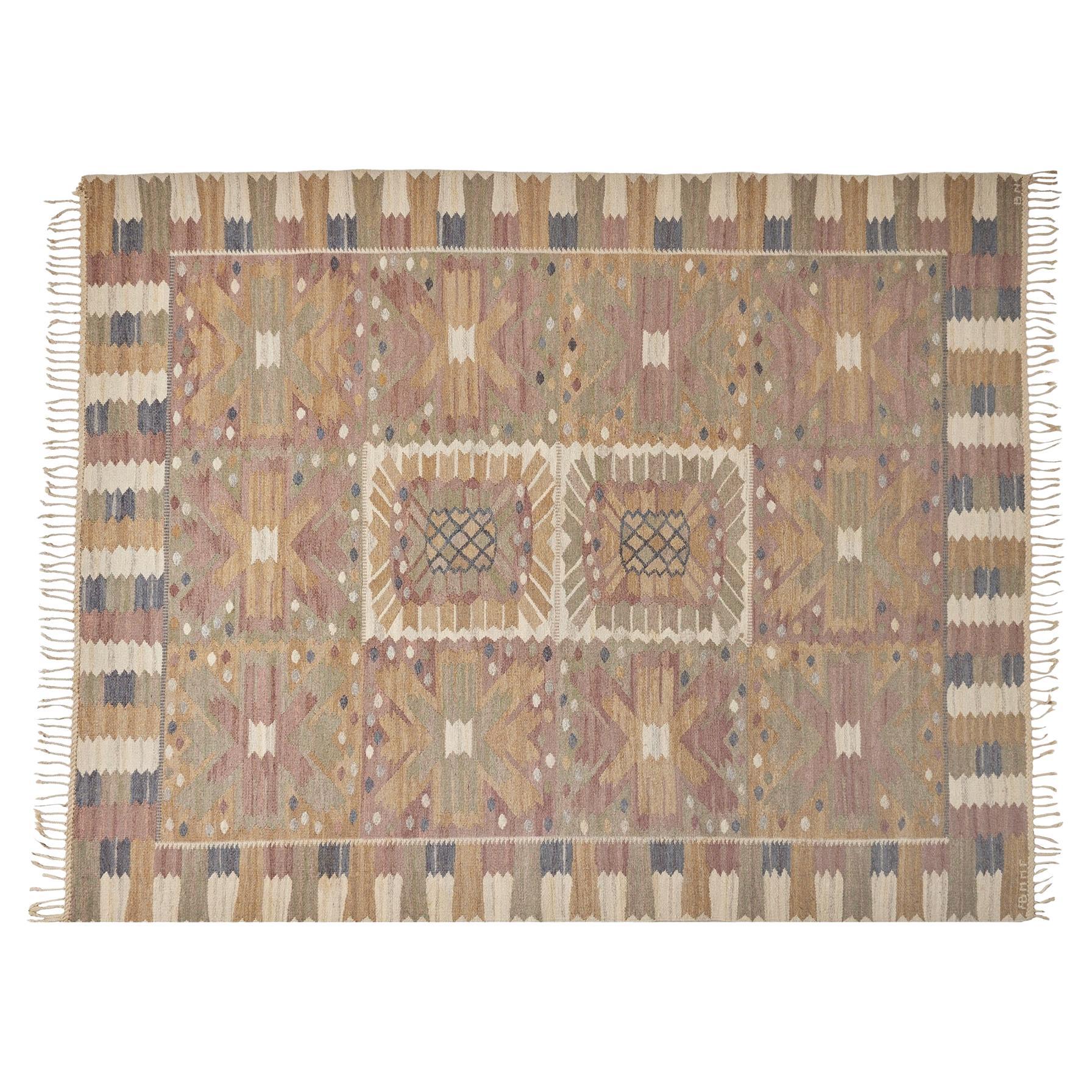 Tapis de tapisserie tissé à la main par Barbro Nilsson, années 1950