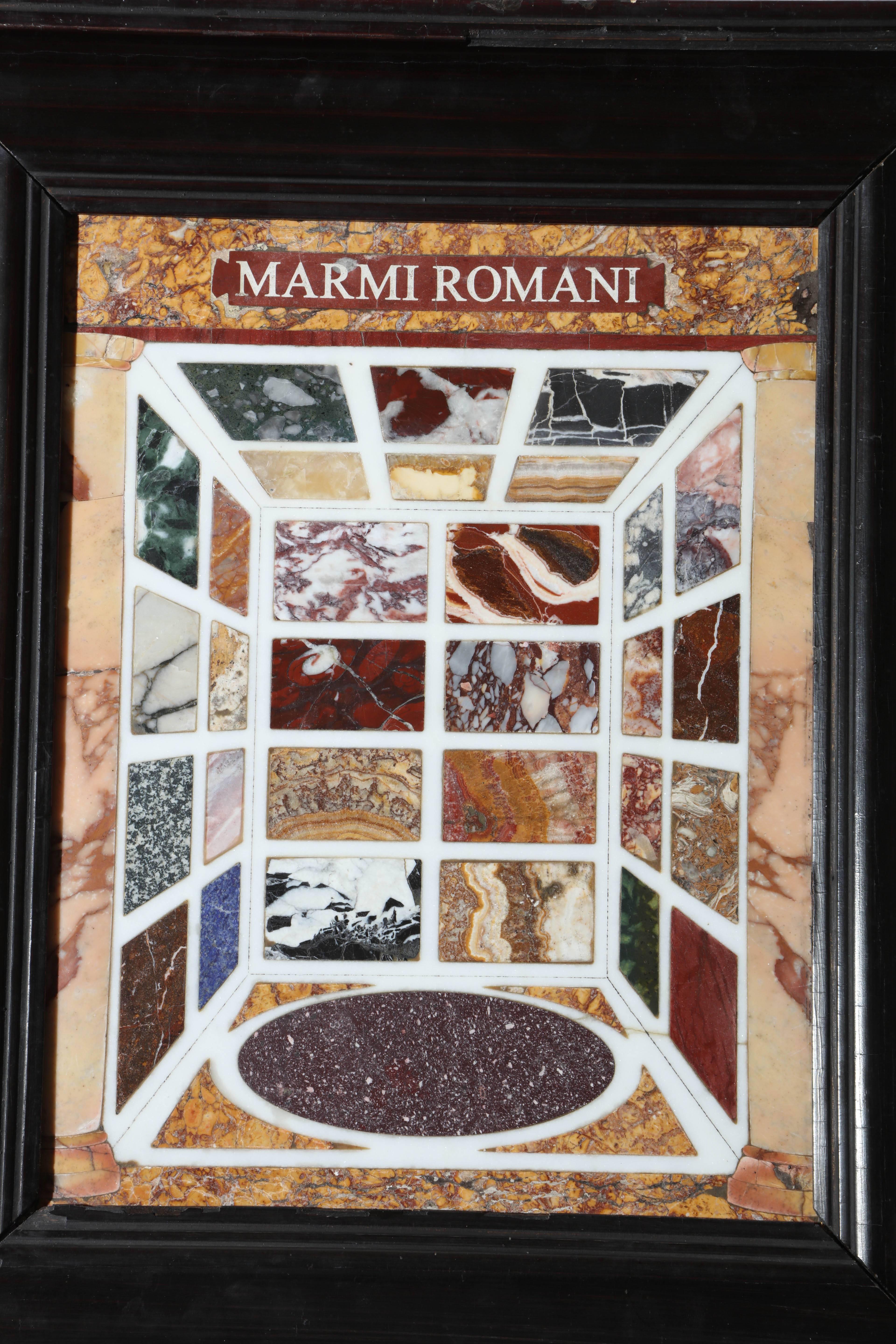 19th century unusual marble specimens used in Rome.