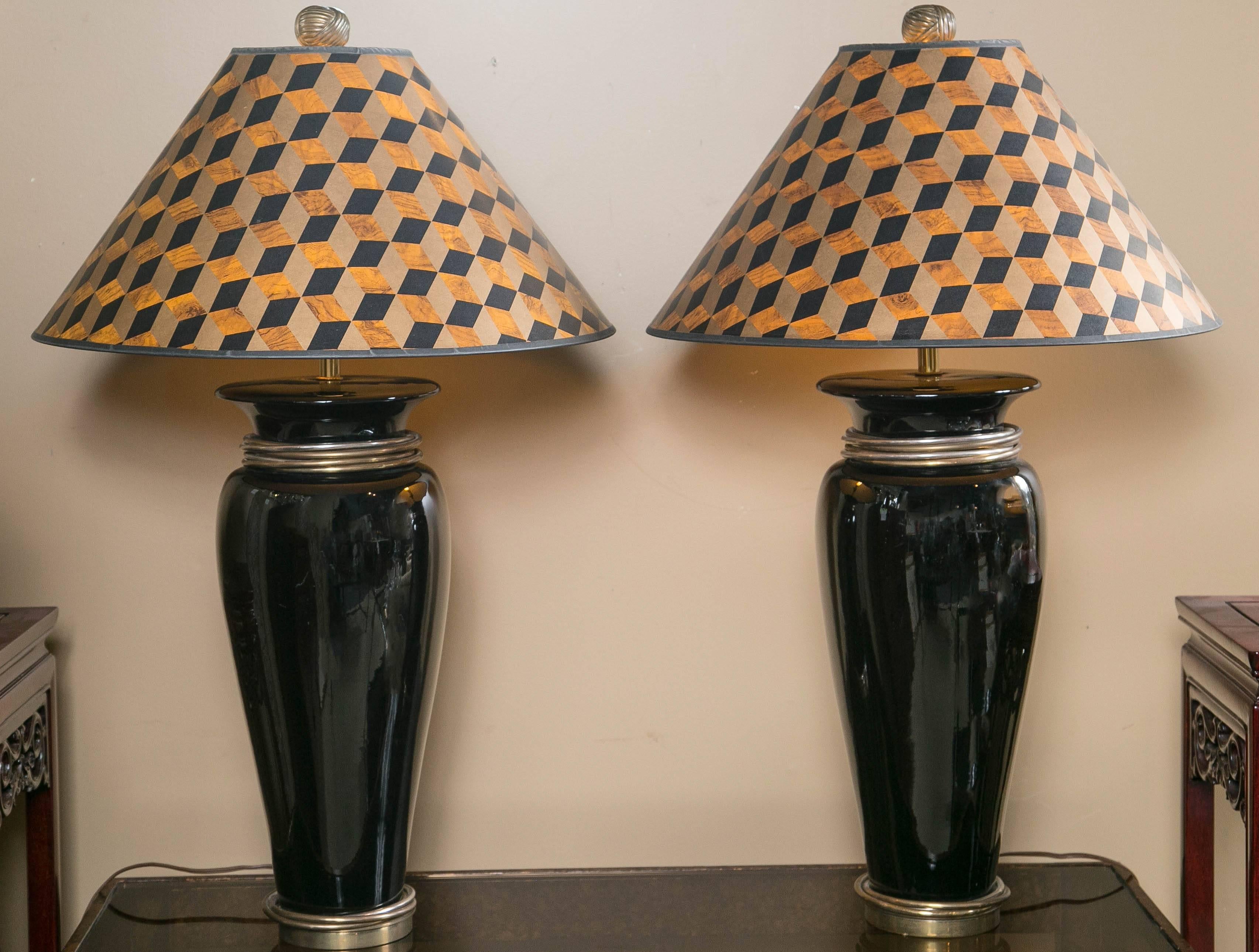 Modern Handsome Pair of Vintage Chapman Table Lamps For Sale