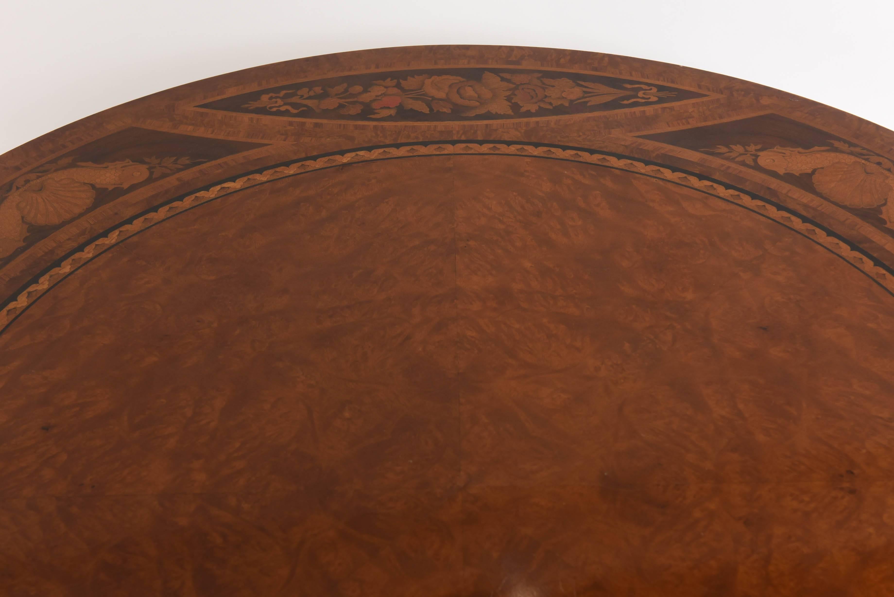 Giltwood Neoclassical Style Center Table with Marquetry Top, Rho Mobili D' Epoca, Italy