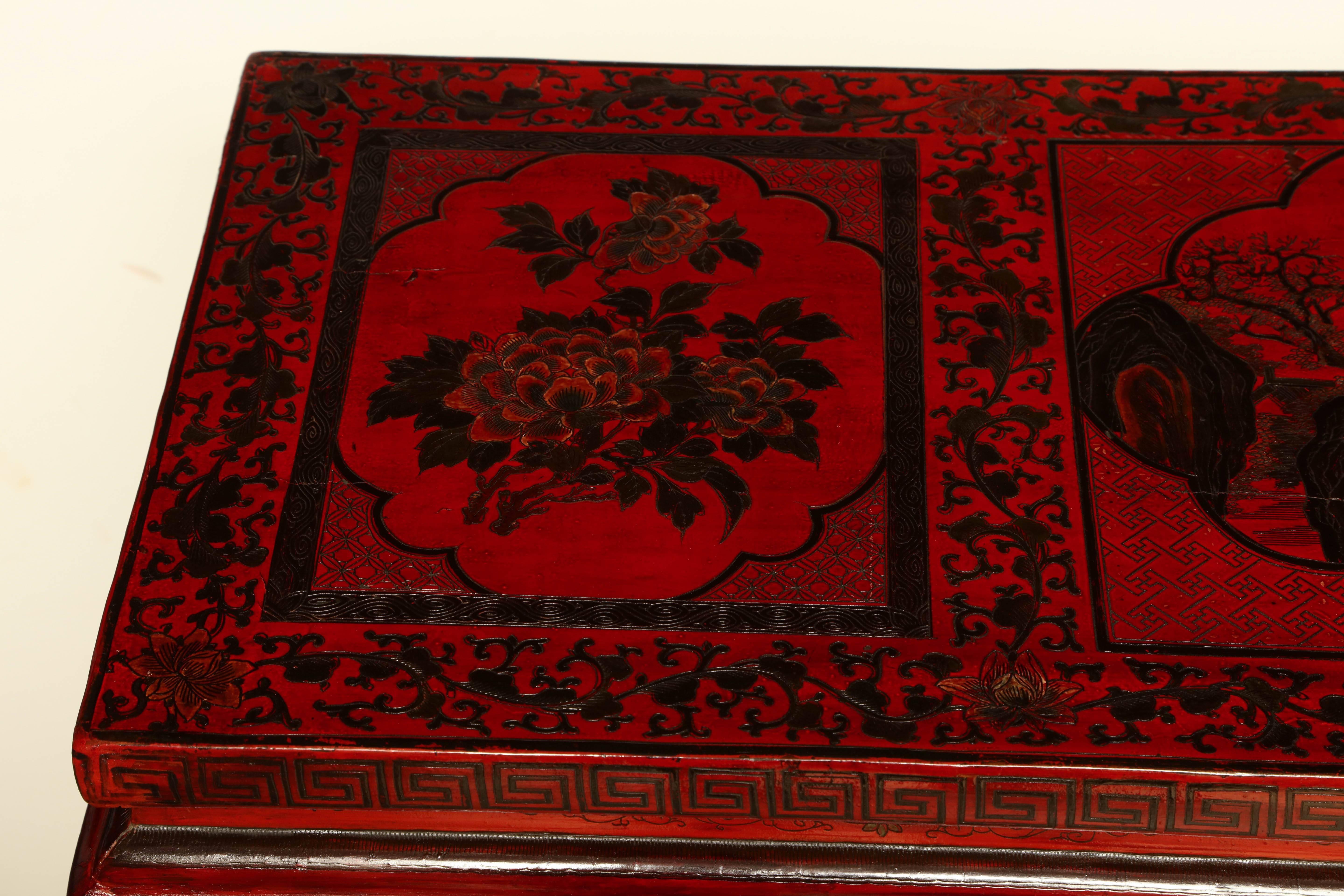 Chinese Red Lacquered Alter Table 1