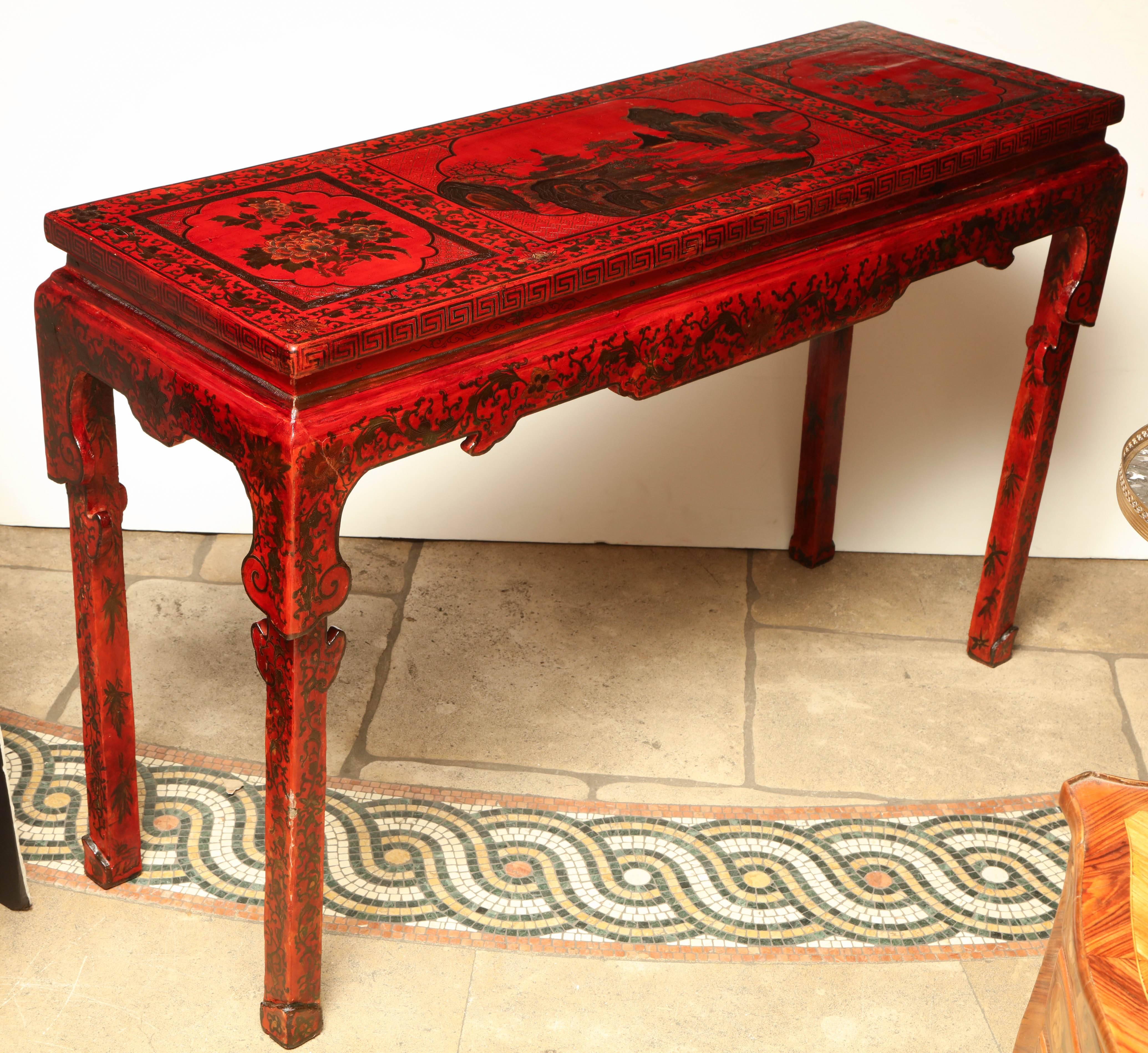 Chinese Red Lacquered Alter Table 3