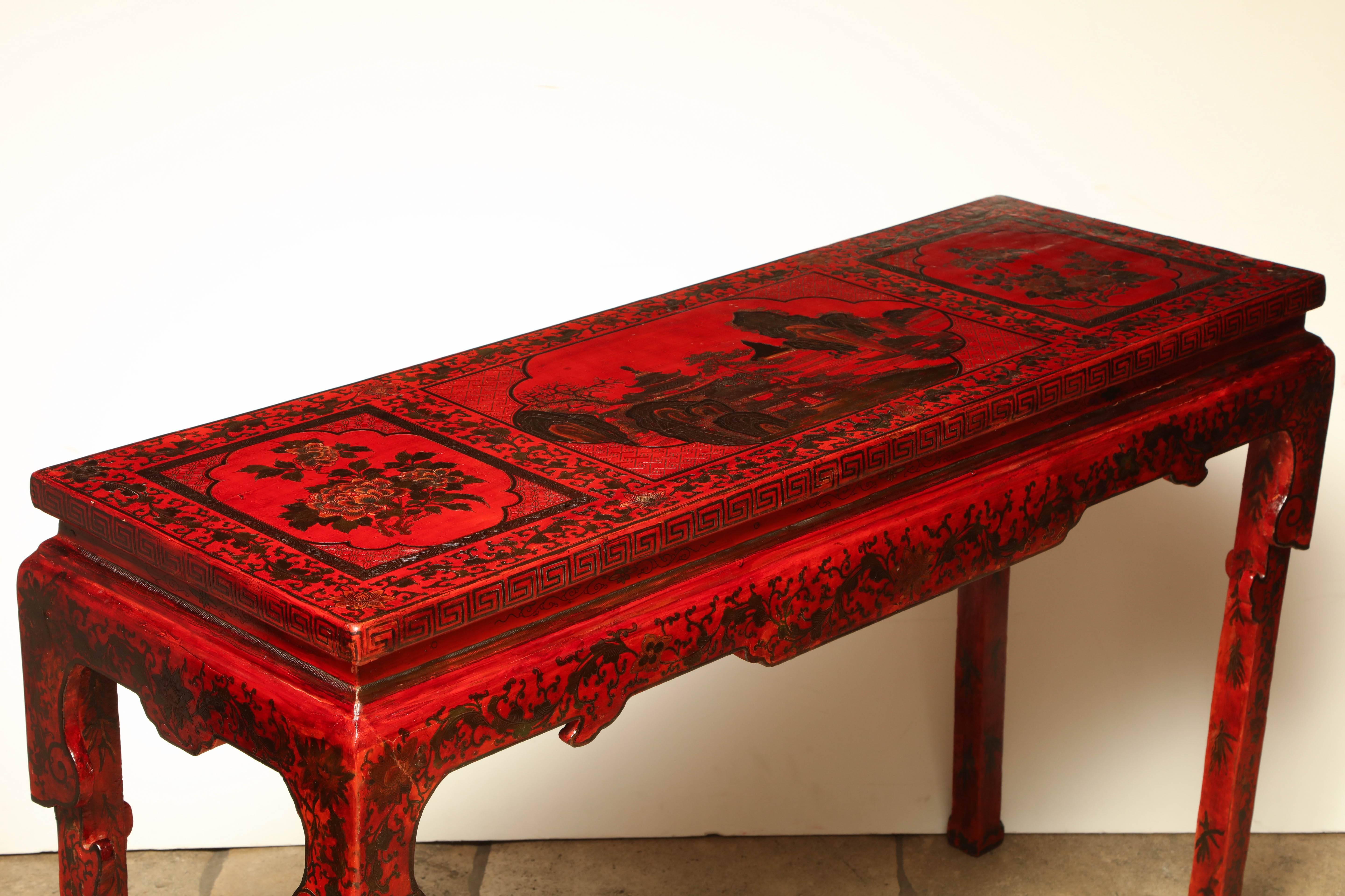 Chinese Red Lacquered Alter Table 4
