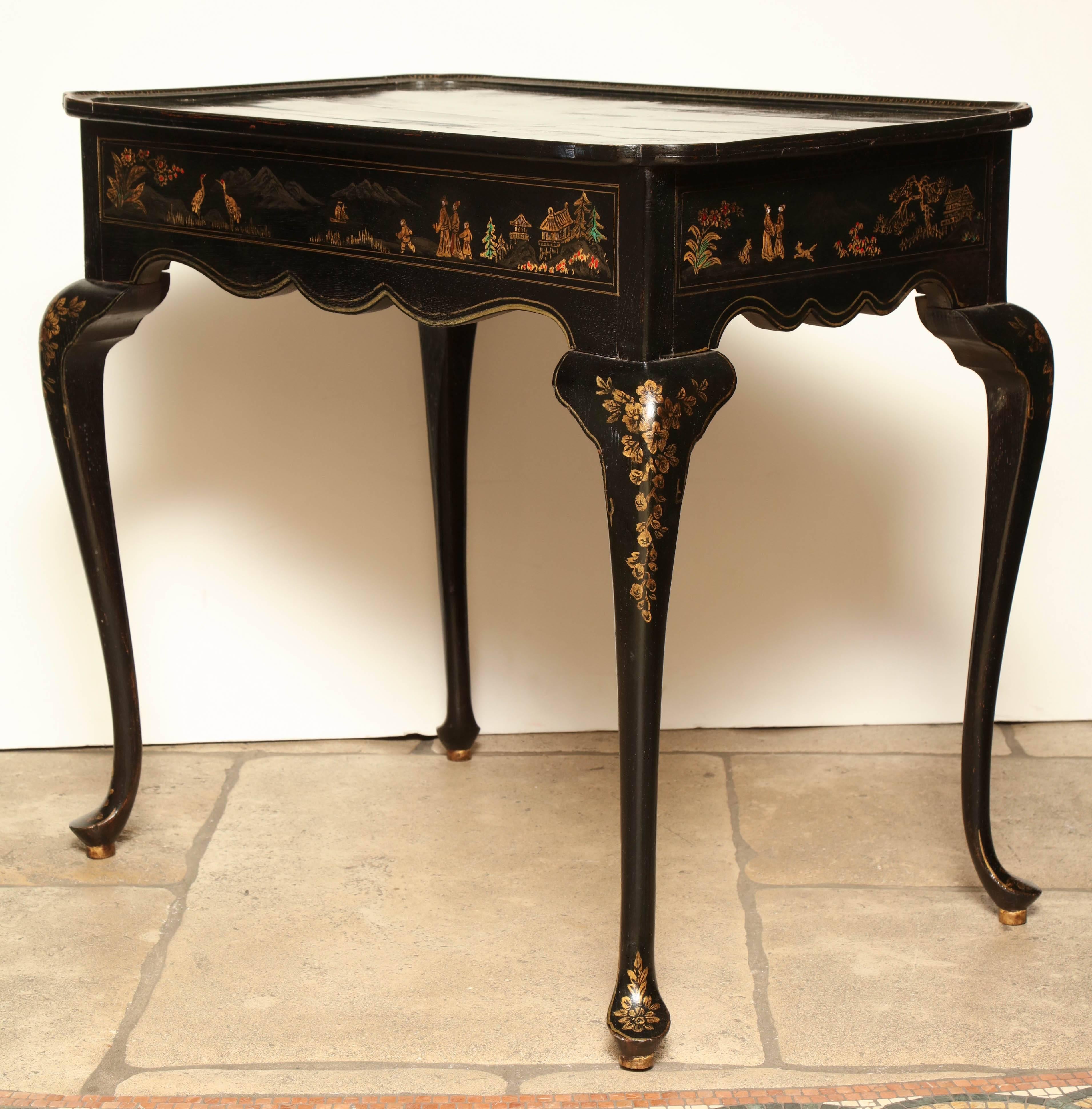 Queen Anne Lacquered Tea Table 3