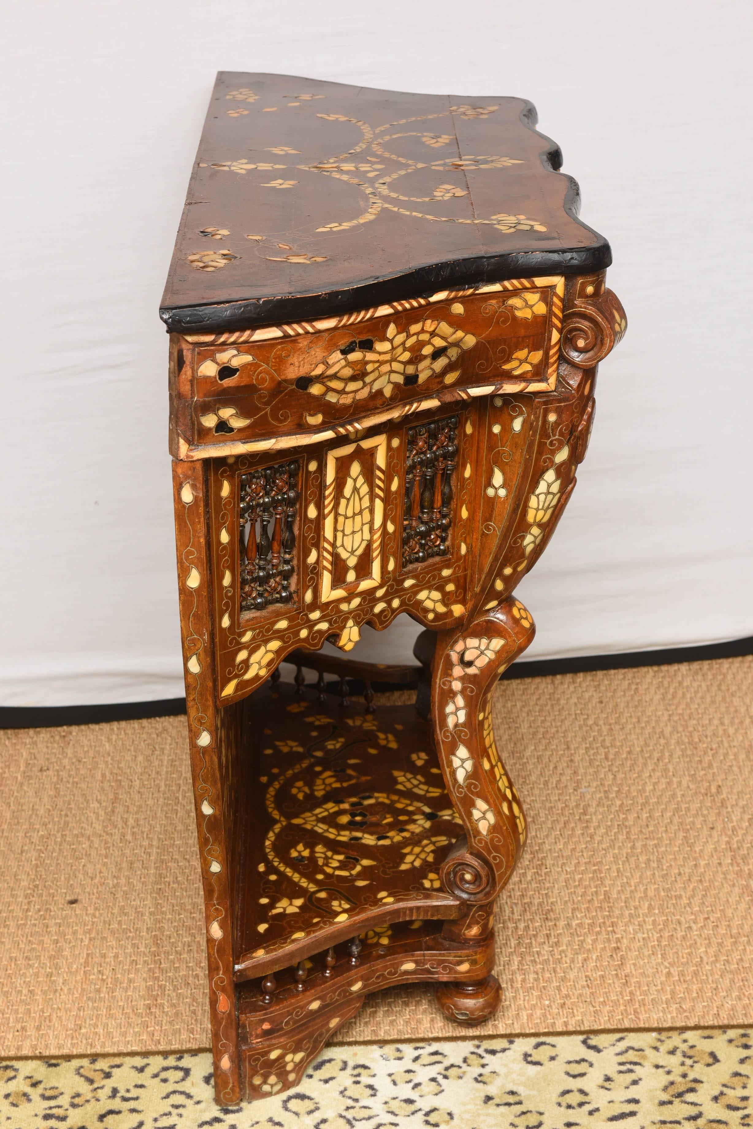Syrian Mother-of Pearl-Inlaid Hardwood Console 5