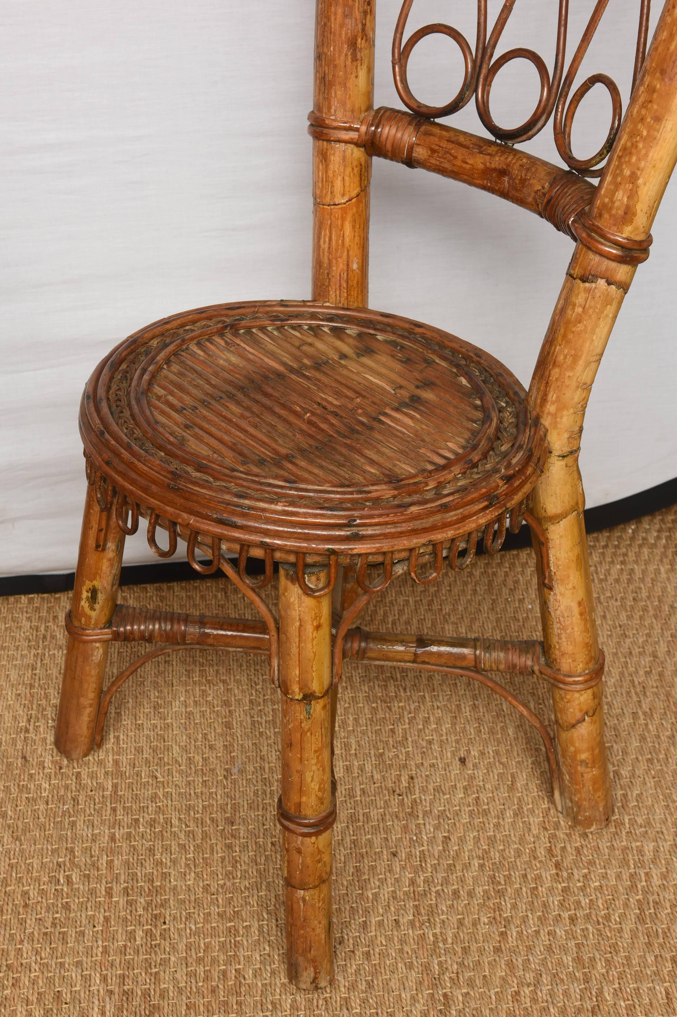 20th Century Vintage Pair of Bamboo Italian Chair