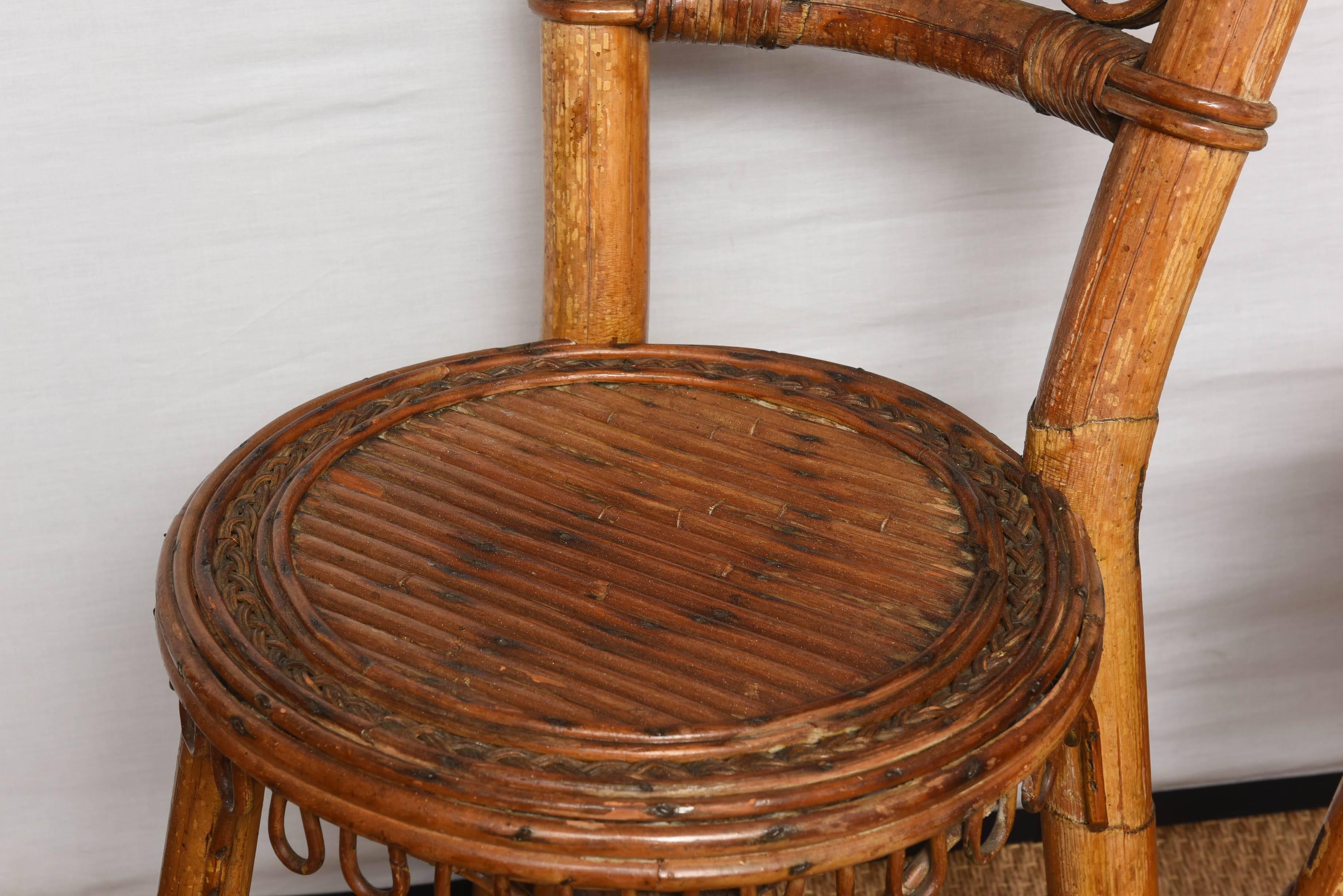 Vintage Pair of Bamboo Italian Chair 1