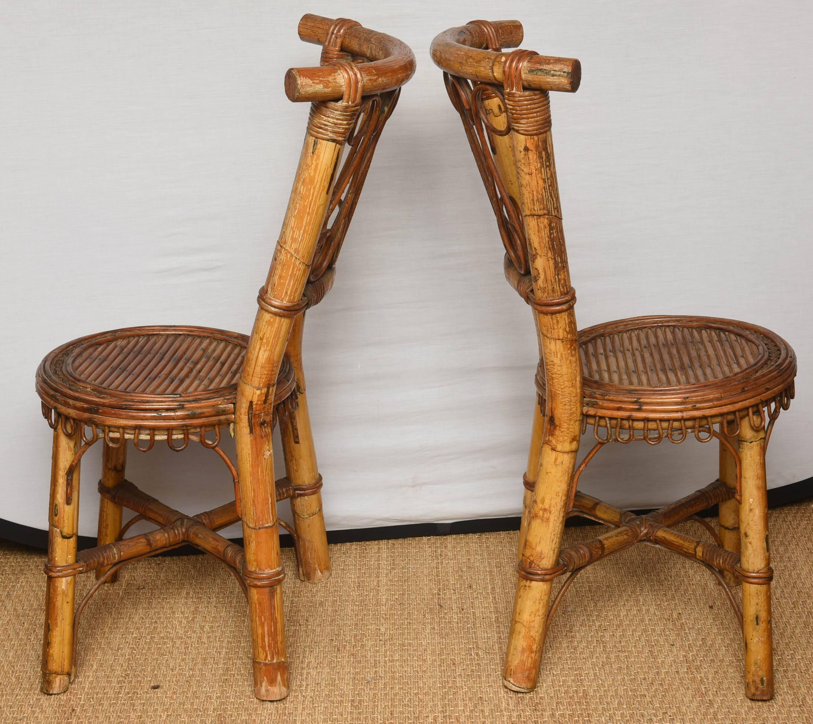 Vintage Pair of Bamboo Italian Chair 3