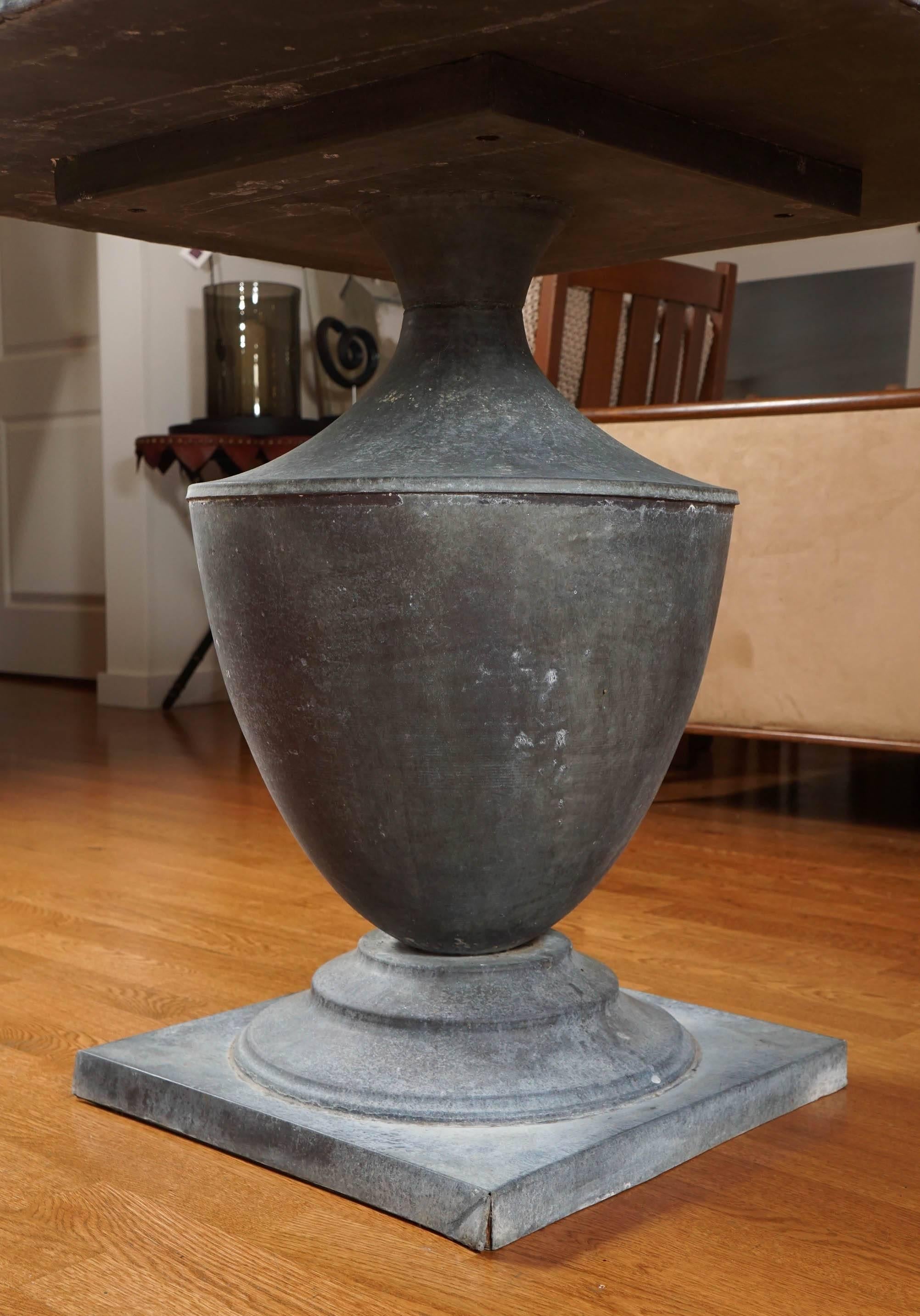Late 20th Century Pedestal Zinc Table