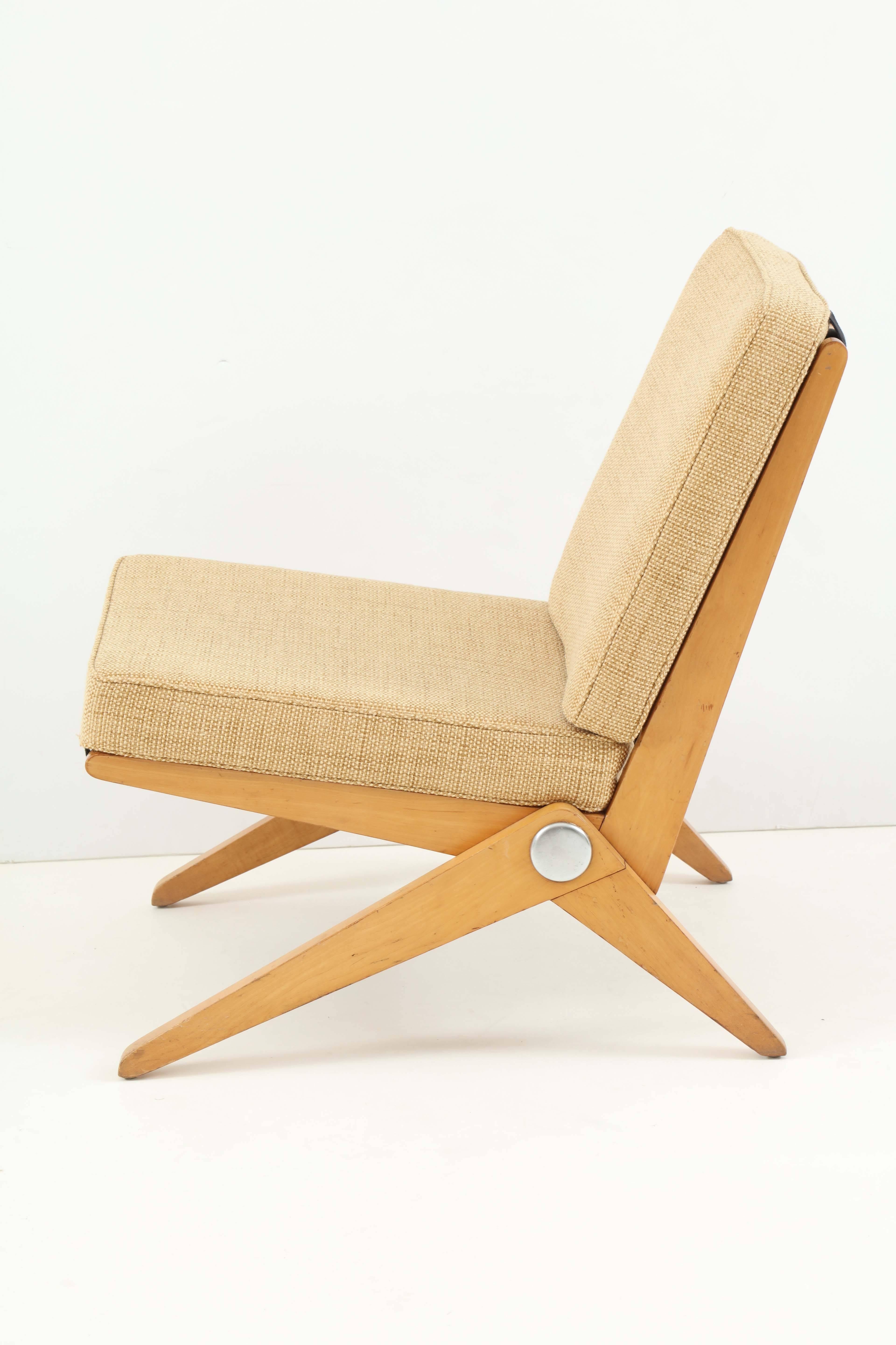 Mid-Century Modern Pair of Pierre Jeanneret Scissor Chairs