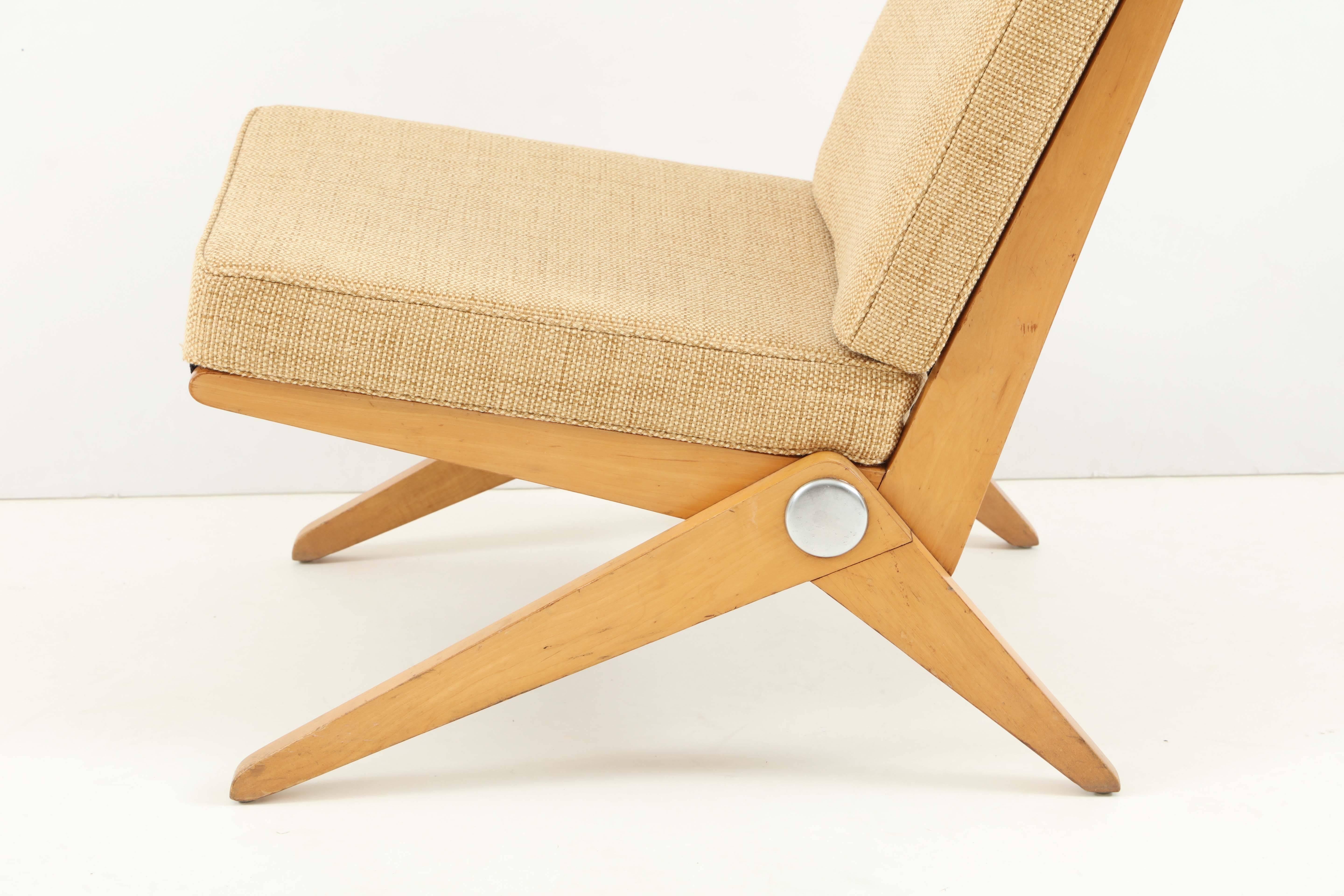 American Pair of Pierre Jeanneret Scissor Chairs
