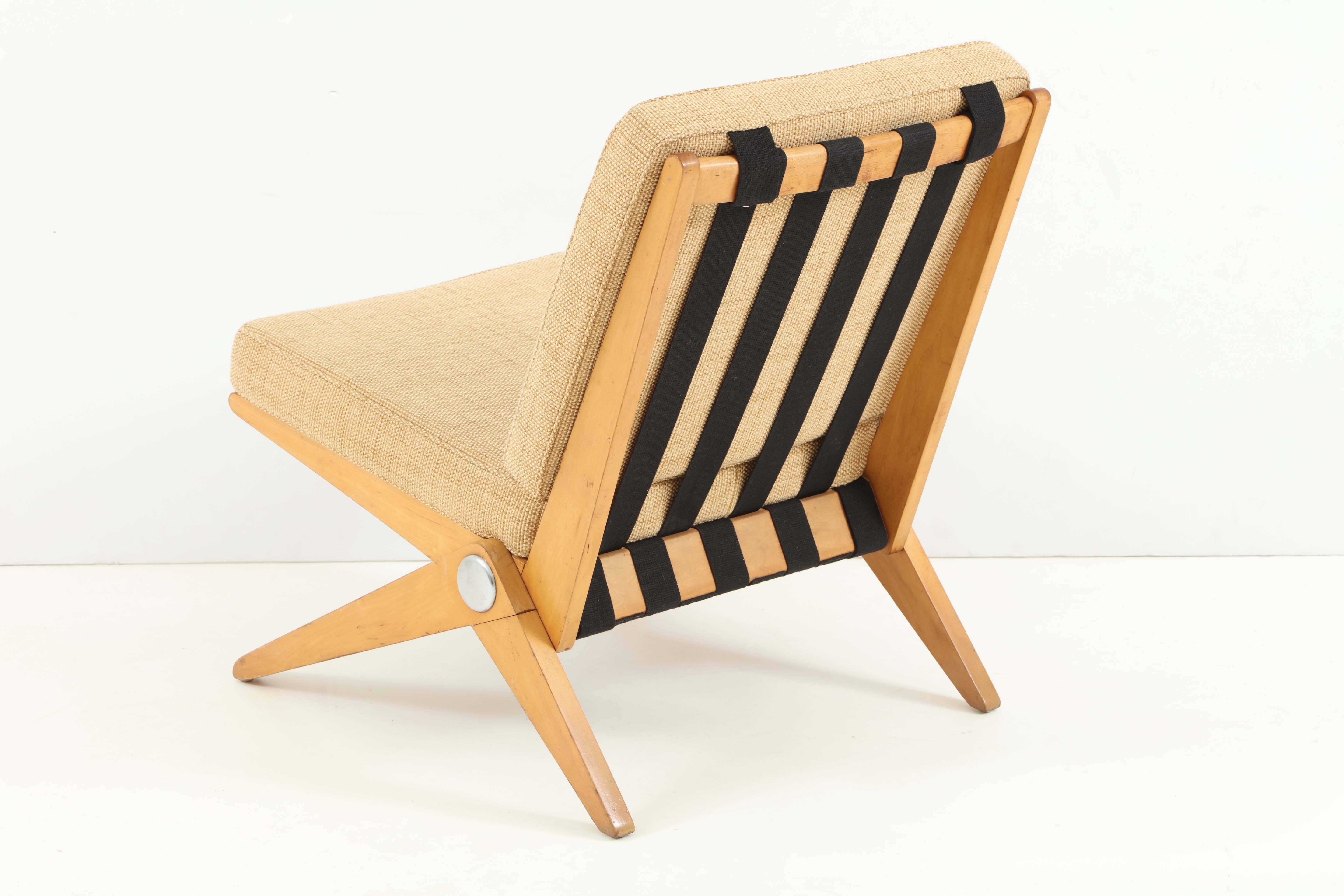 Pair of Pierre Jeanneret Scissor Chairs In Excellent Condition In New York, NY