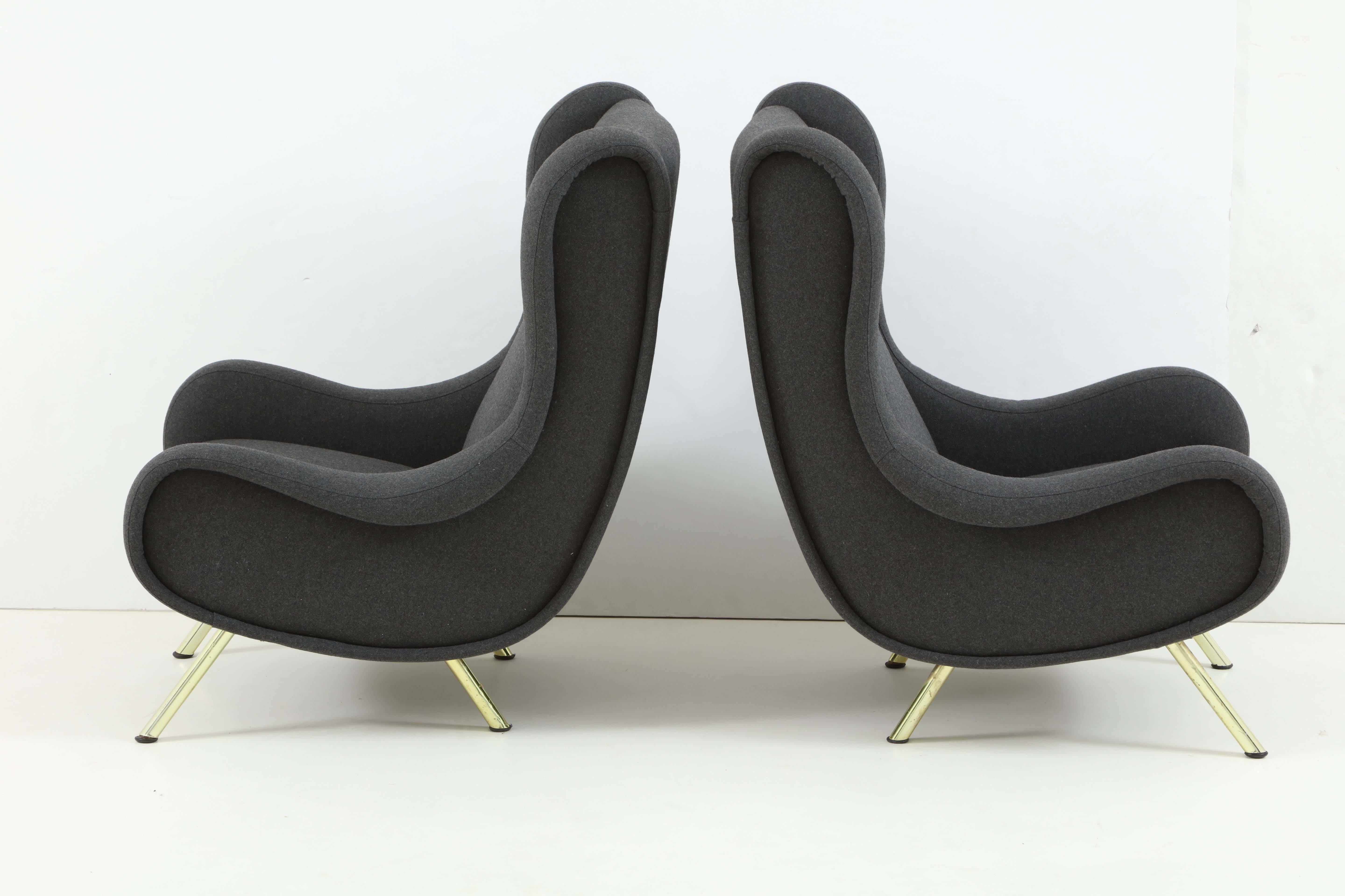 Italian Pair of Armchairs Model 'Senior' by Marco Zanuso For Sale