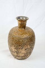 1950s Gilded Vase in Ceramic Signed Ceramital