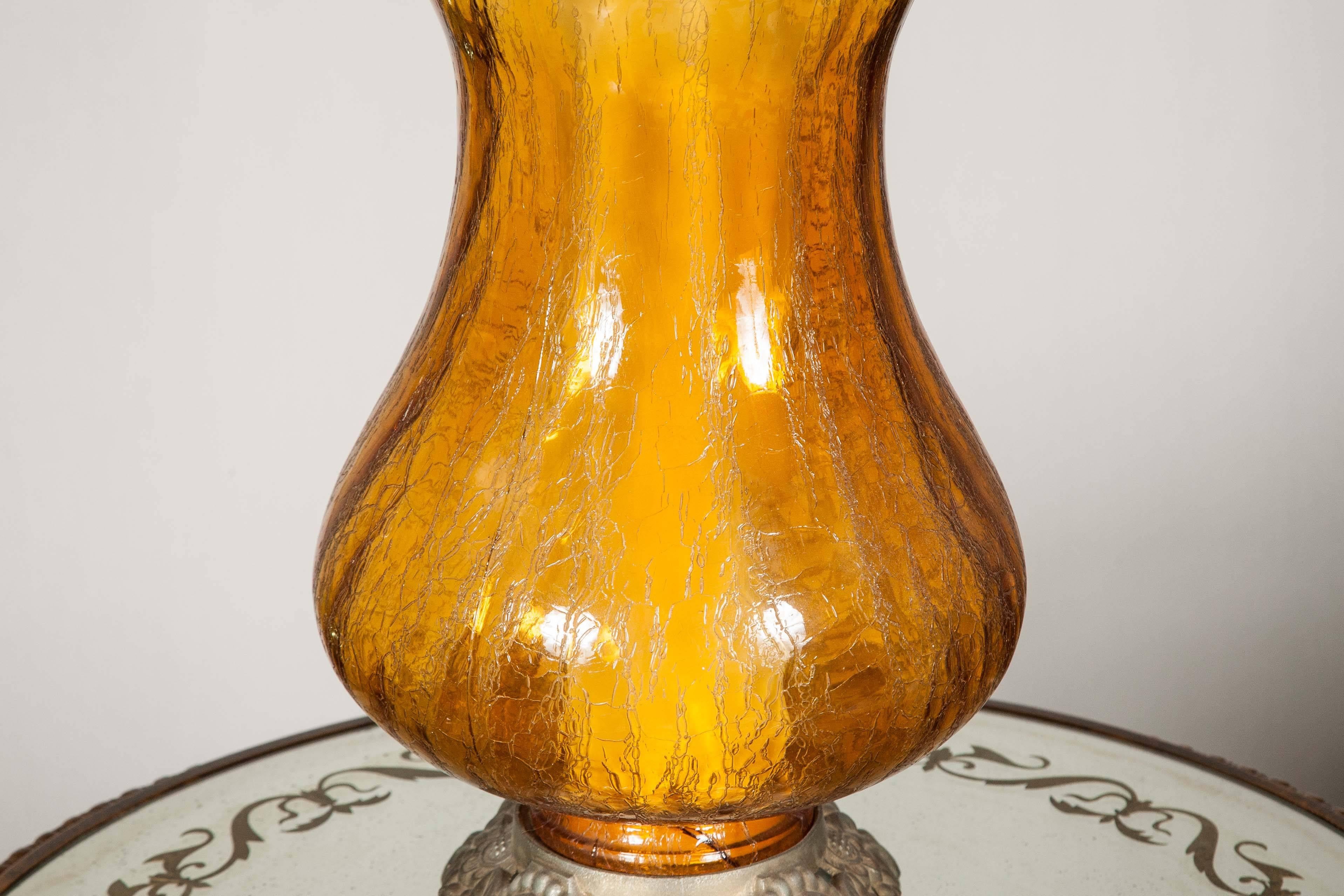 amber glass lamp base