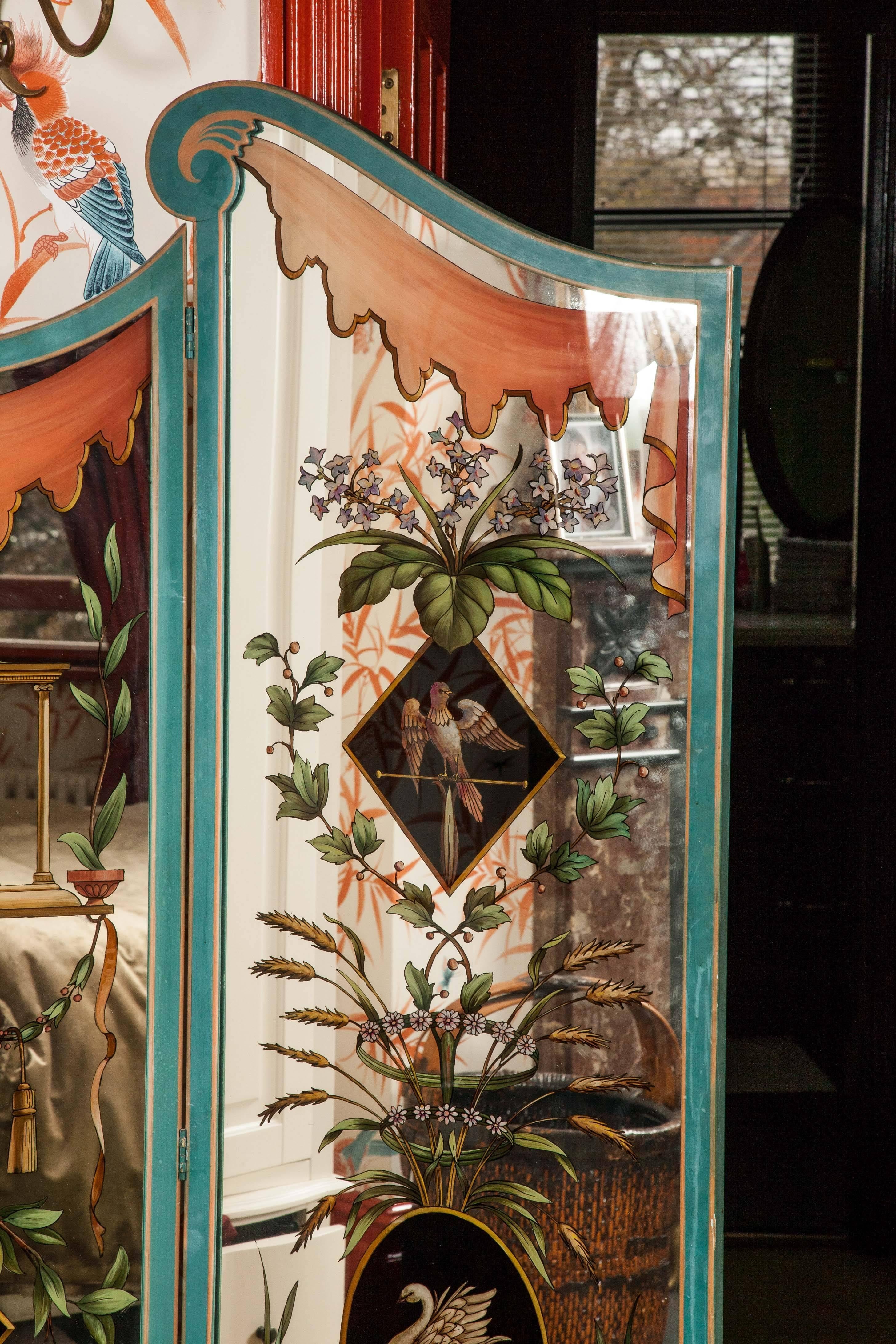 20th Century Three-Part Mirrored Screen For Sale
