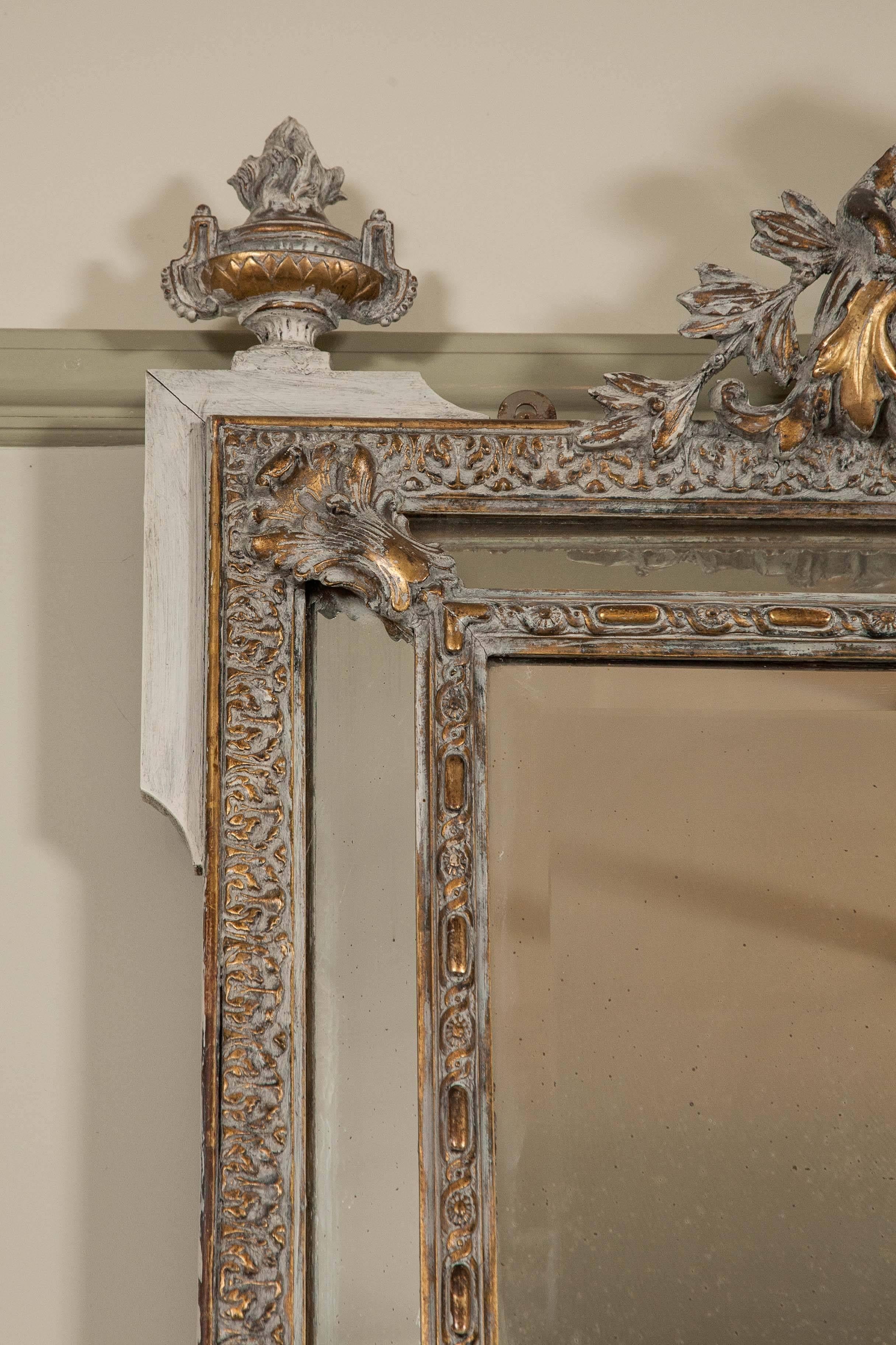 European Pair of Large Ornate Mirrors with Detailed Frame  For Sale