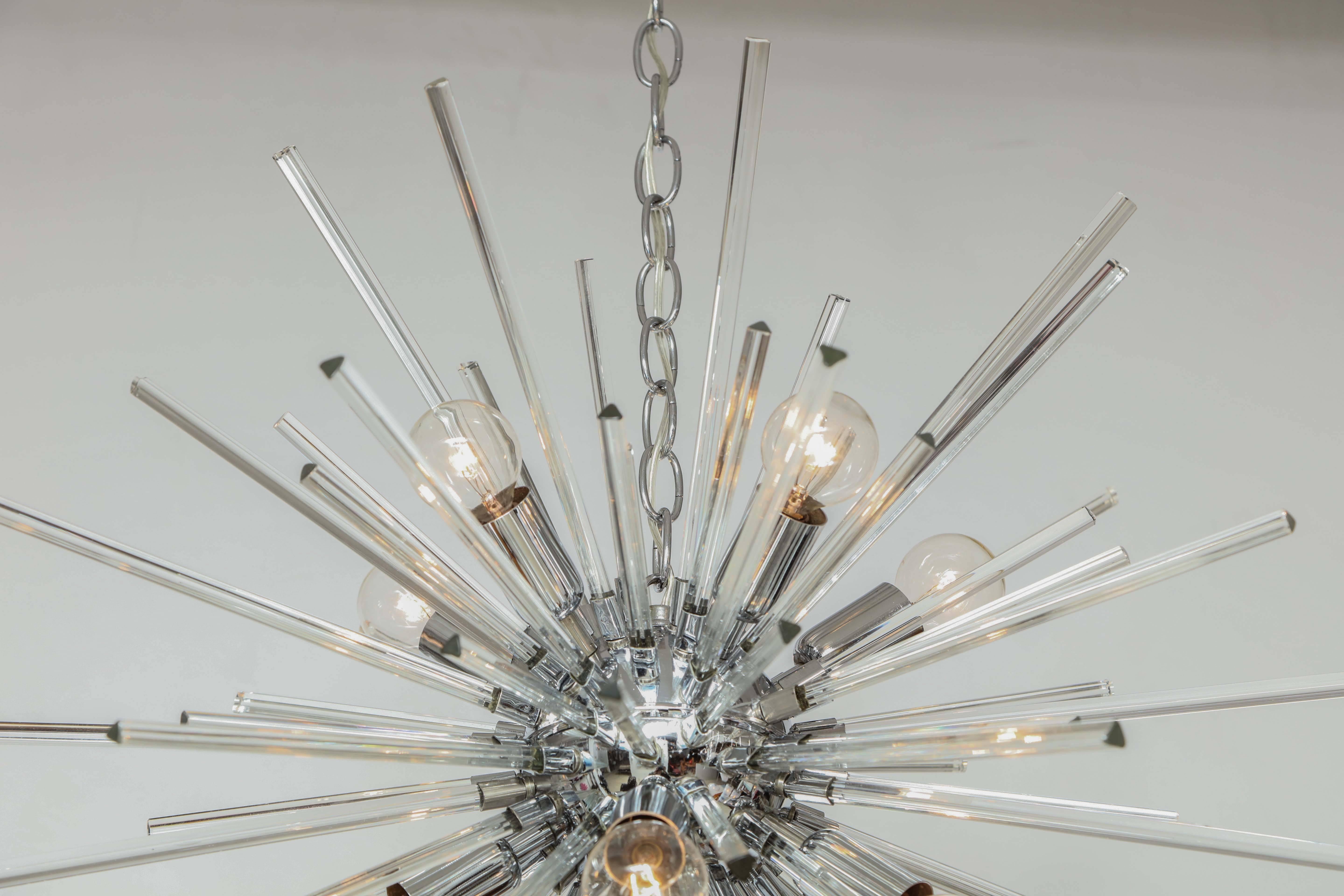 20th Century Italian Murano Glass Sputnik Chandelier Attributed to Venini, circa 1970s