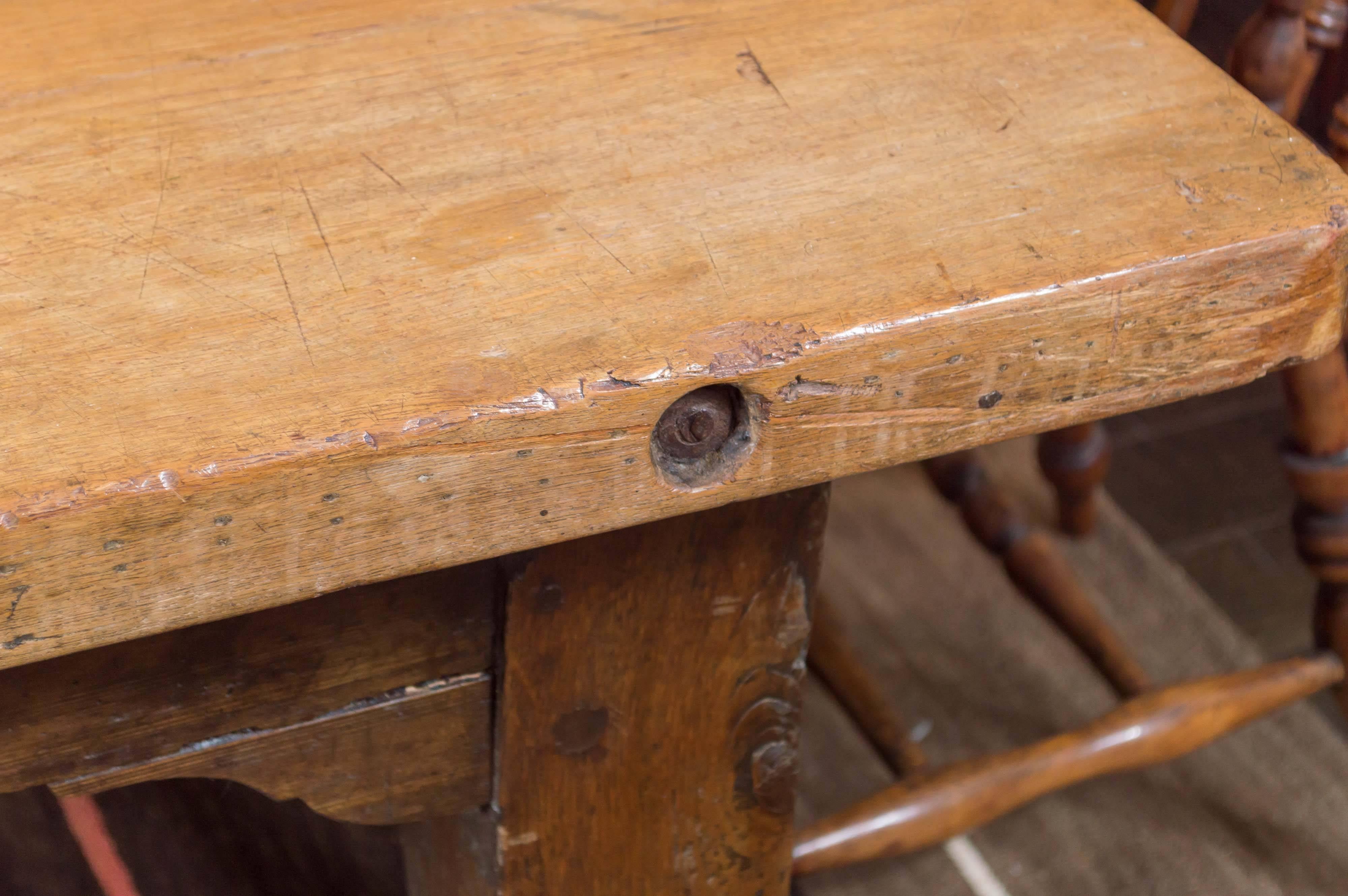 Fruitwood Very Large-Scale Farm House Table, English, circa 1840 For Sale
