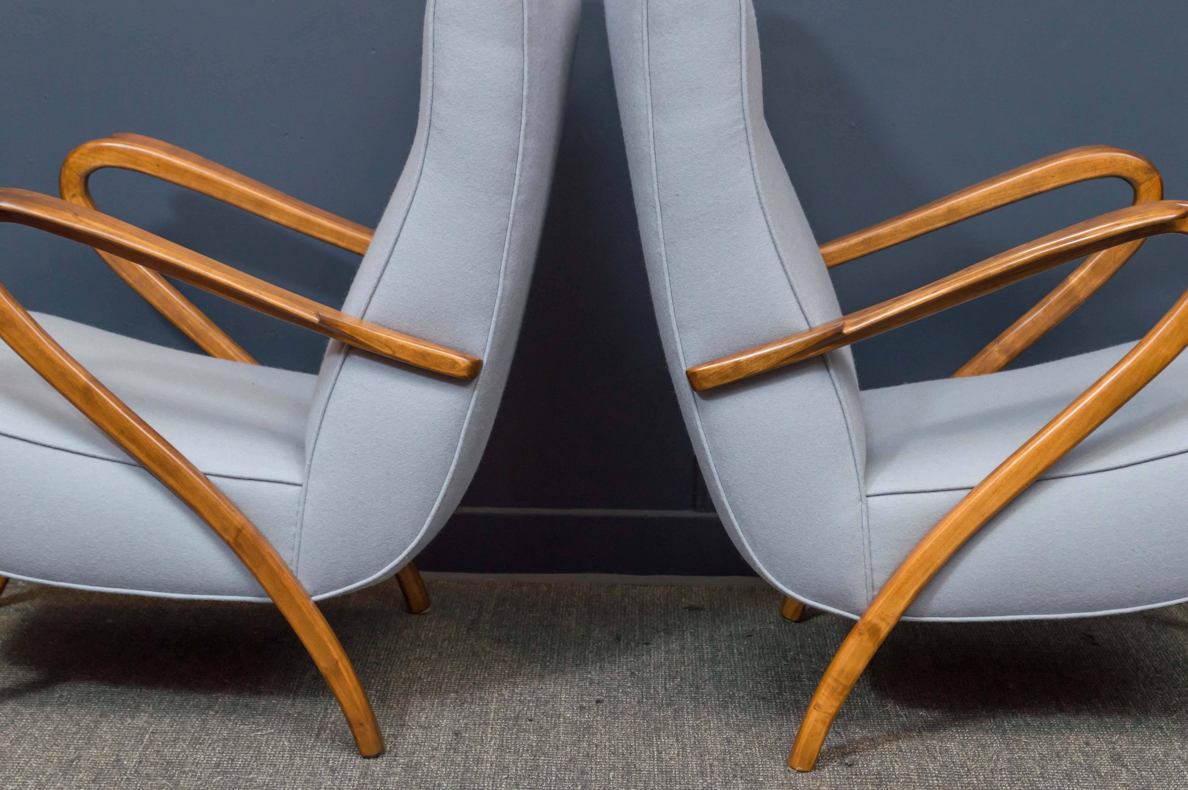 Mid-20th Century Pair of Italian Lounge Chairs