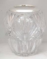 Art Deco Sterling Silver-Mounted Cut Crystal Vase