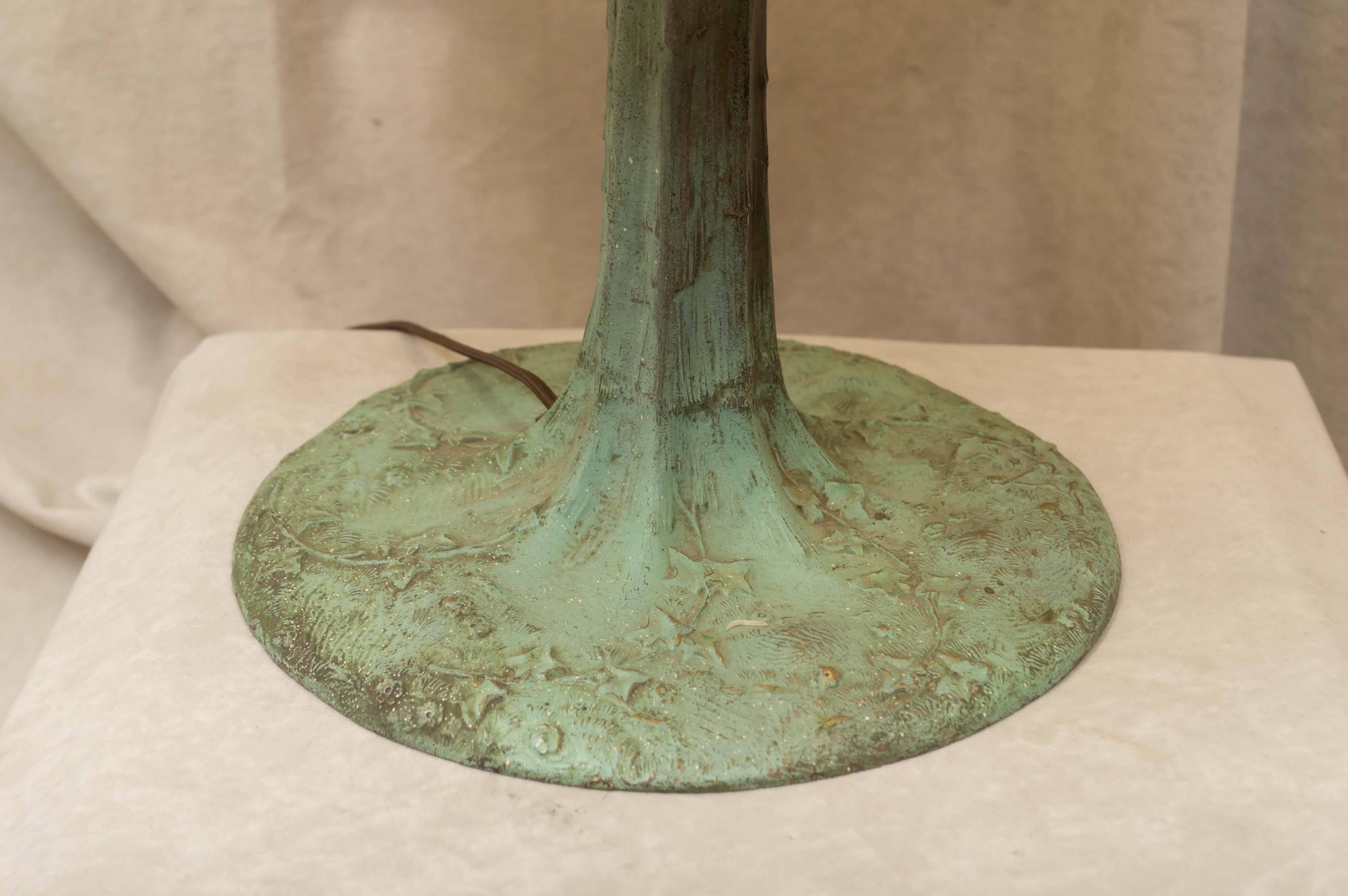 Art Nouveau Large Leaded Glass Table Lamp, circa 1910 by the Miller Lamp Company
