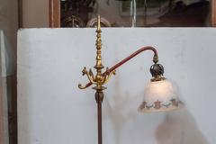 Bronze Floor Lamp with Etched Glass Shade by Bellova