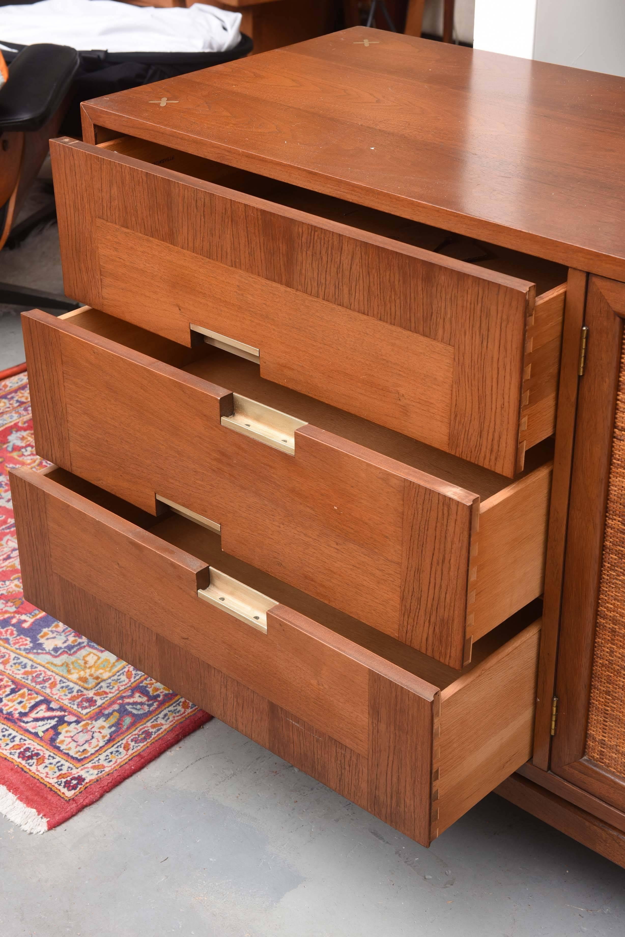 Large Martinsville Credenza with Brass Accents, USA, 1960s 3