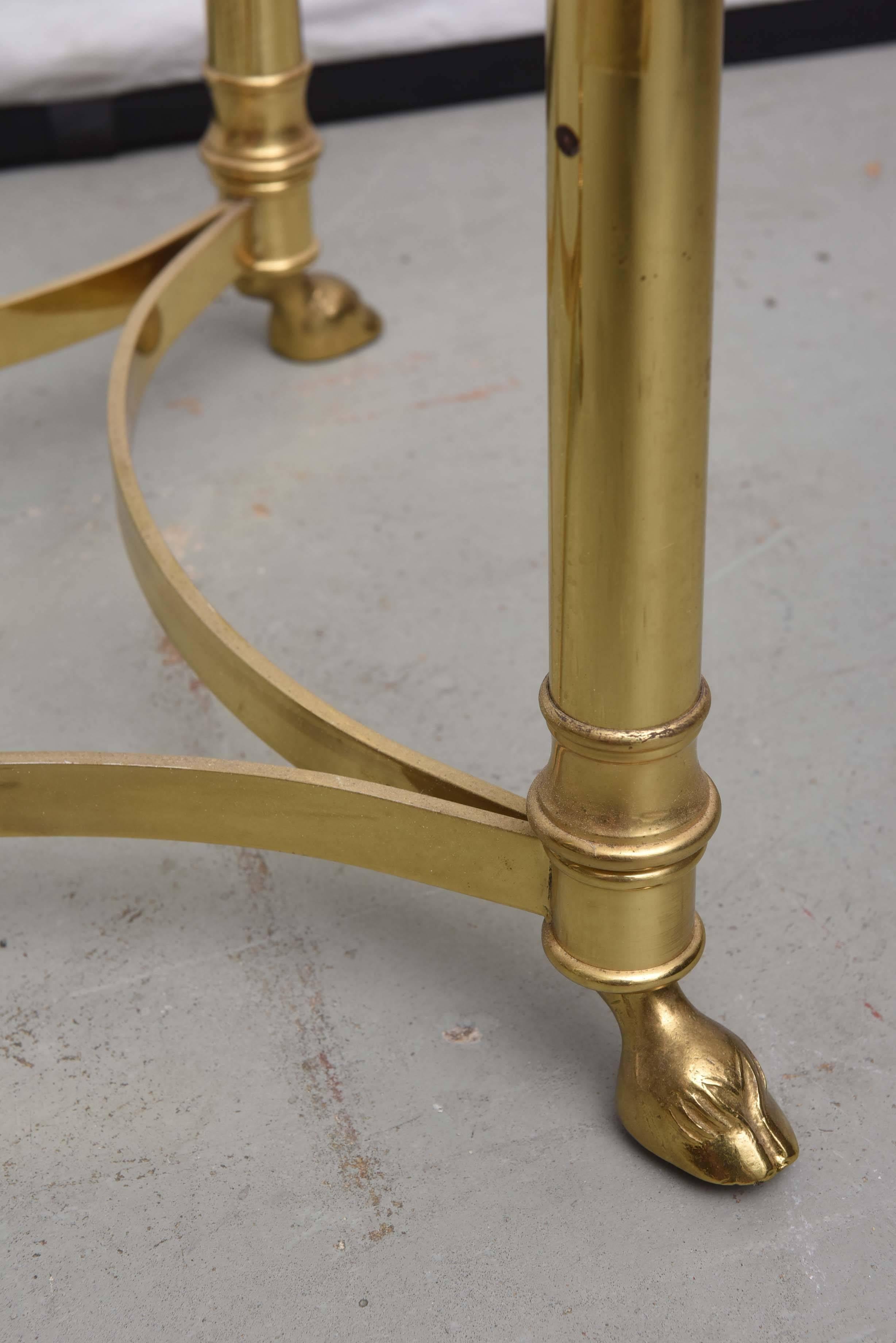 Mid-Century Modern La Barge Brass and Glass End Table, 1970, France