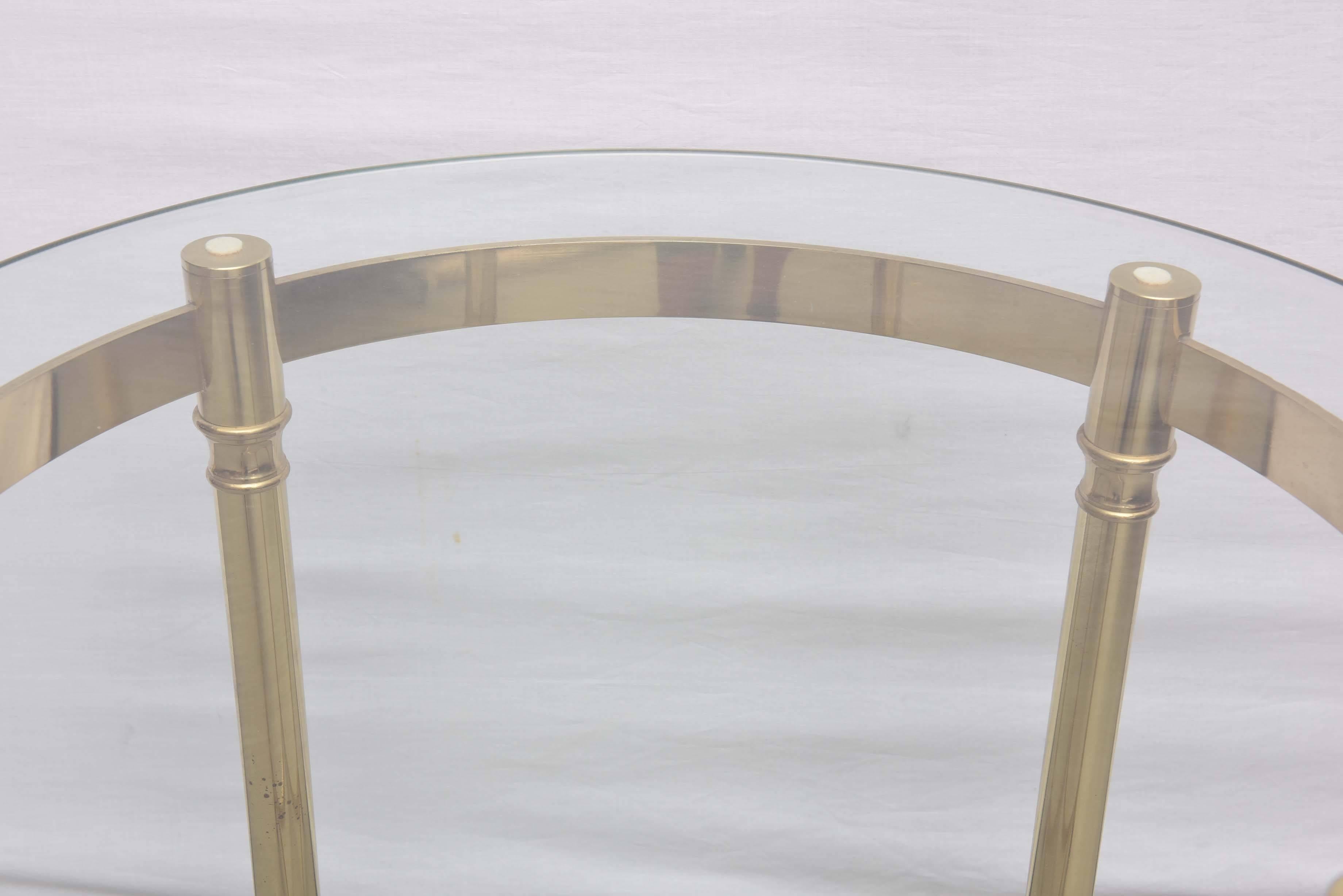 La Barge Brass and Glass End Table, 1970, France In Excellent Condition In Miami, FL