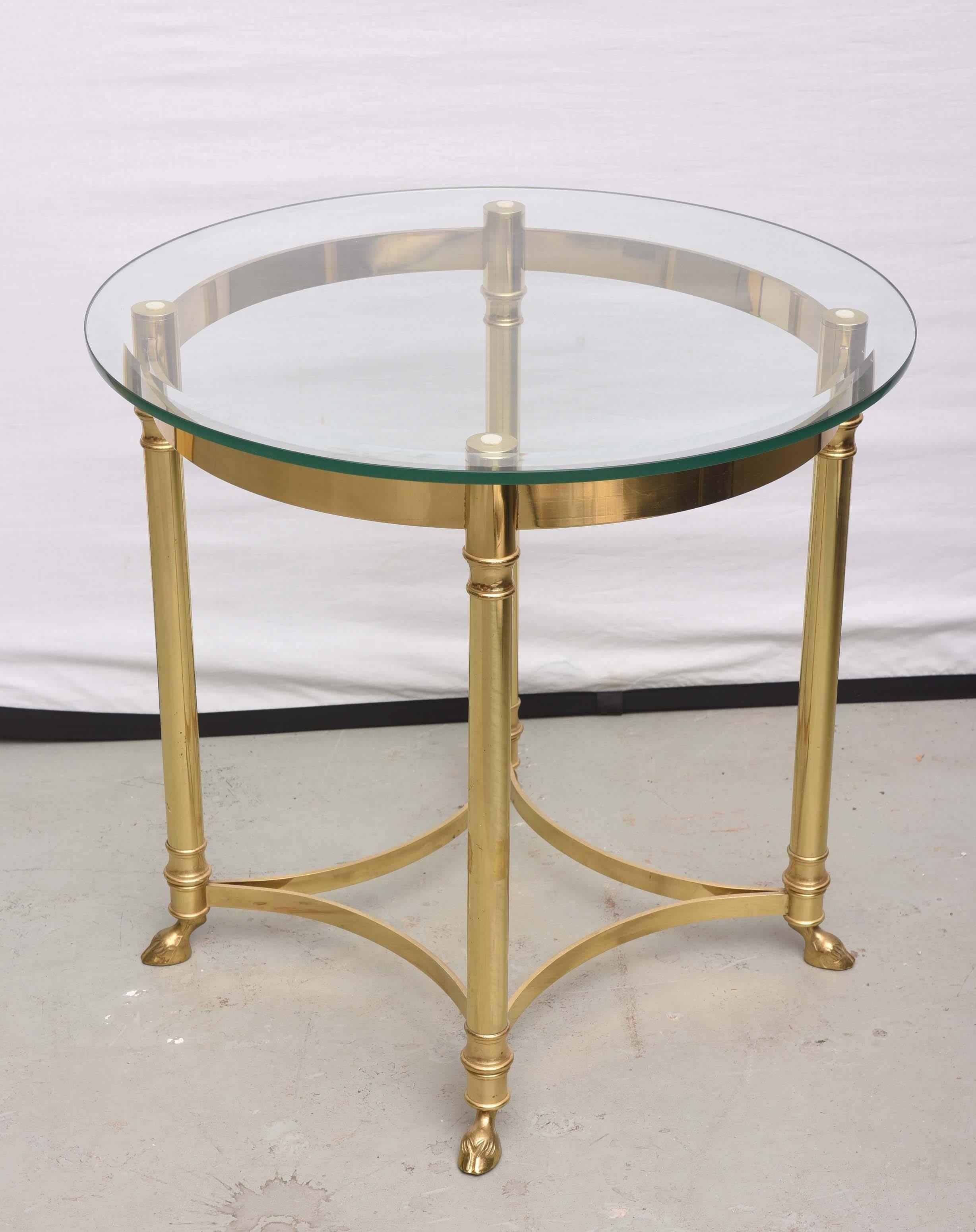 Late 20th Century La Barge Brass and Glass End Table, 1970, France