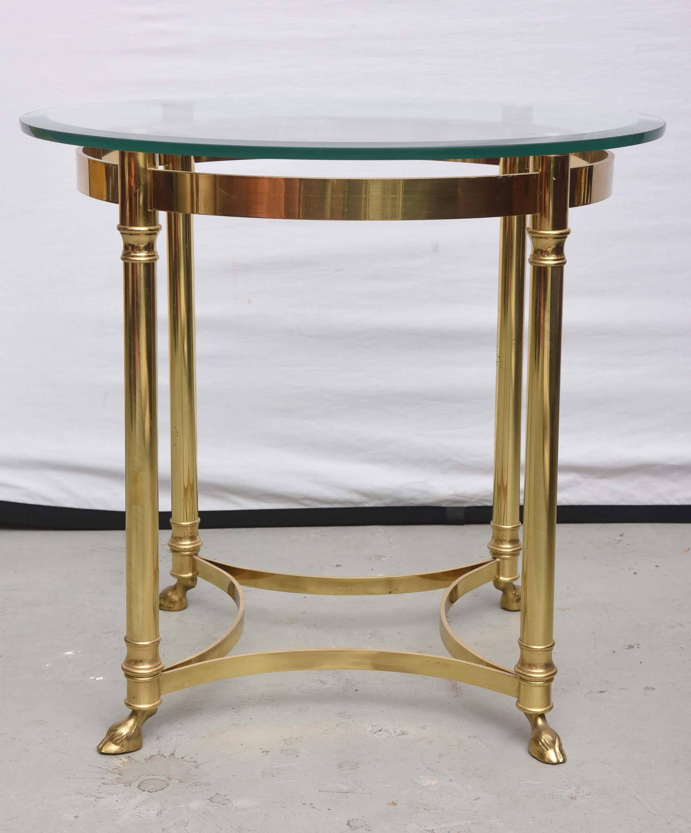 La Barge Brass and Glass End Table, 1970, France 2