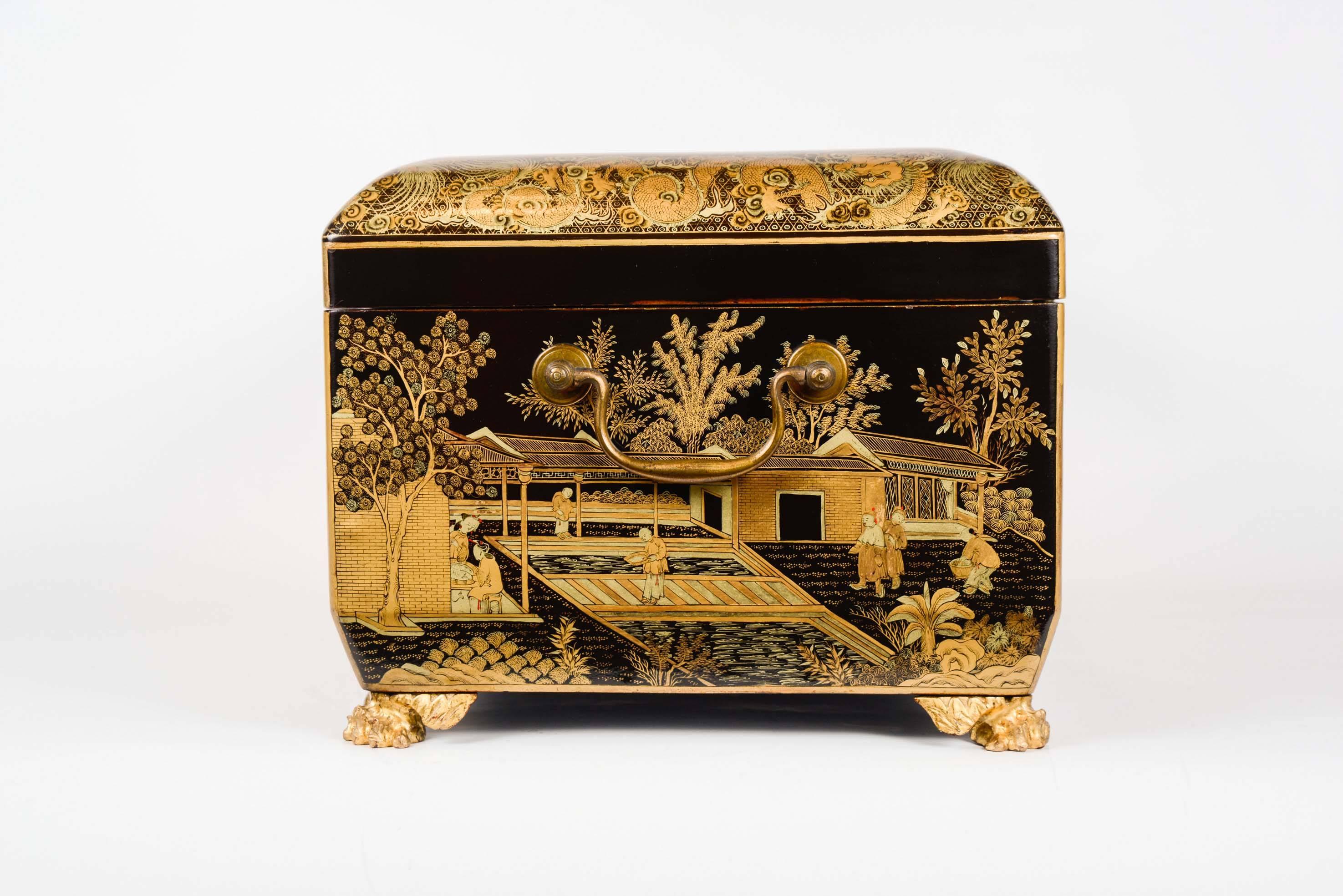 19th Century China Trade Lacquered Box  2