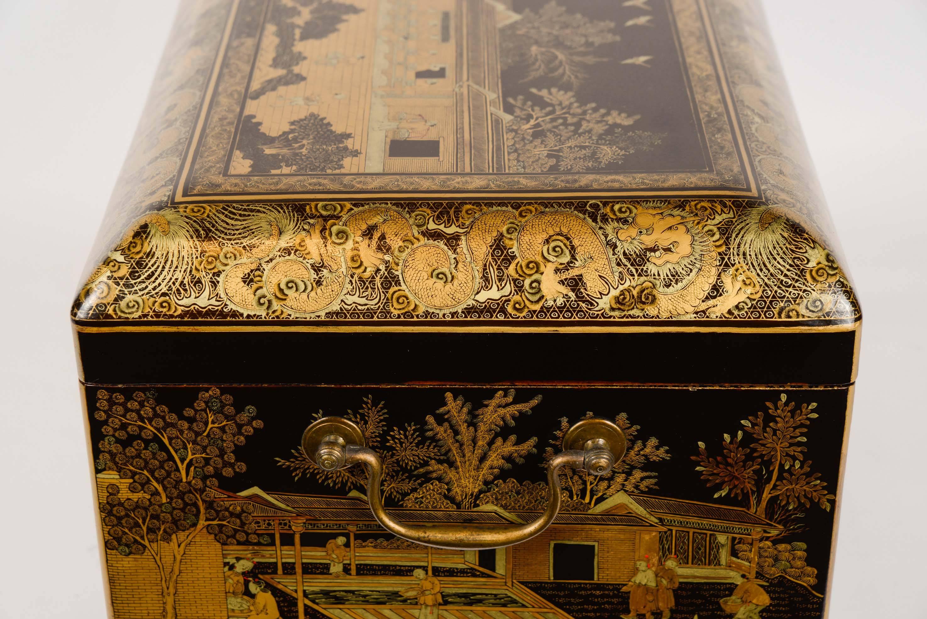 19th Century China Trade Lacquered Box  3
