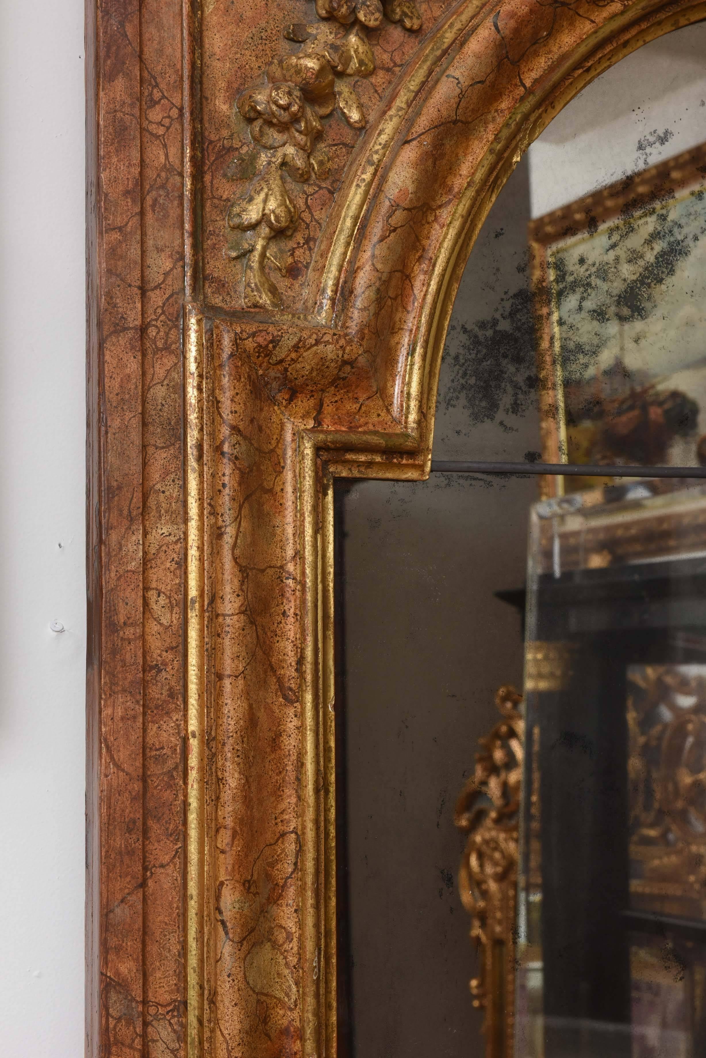 Superb Italian 19th Century Faux Painted Mirror 1