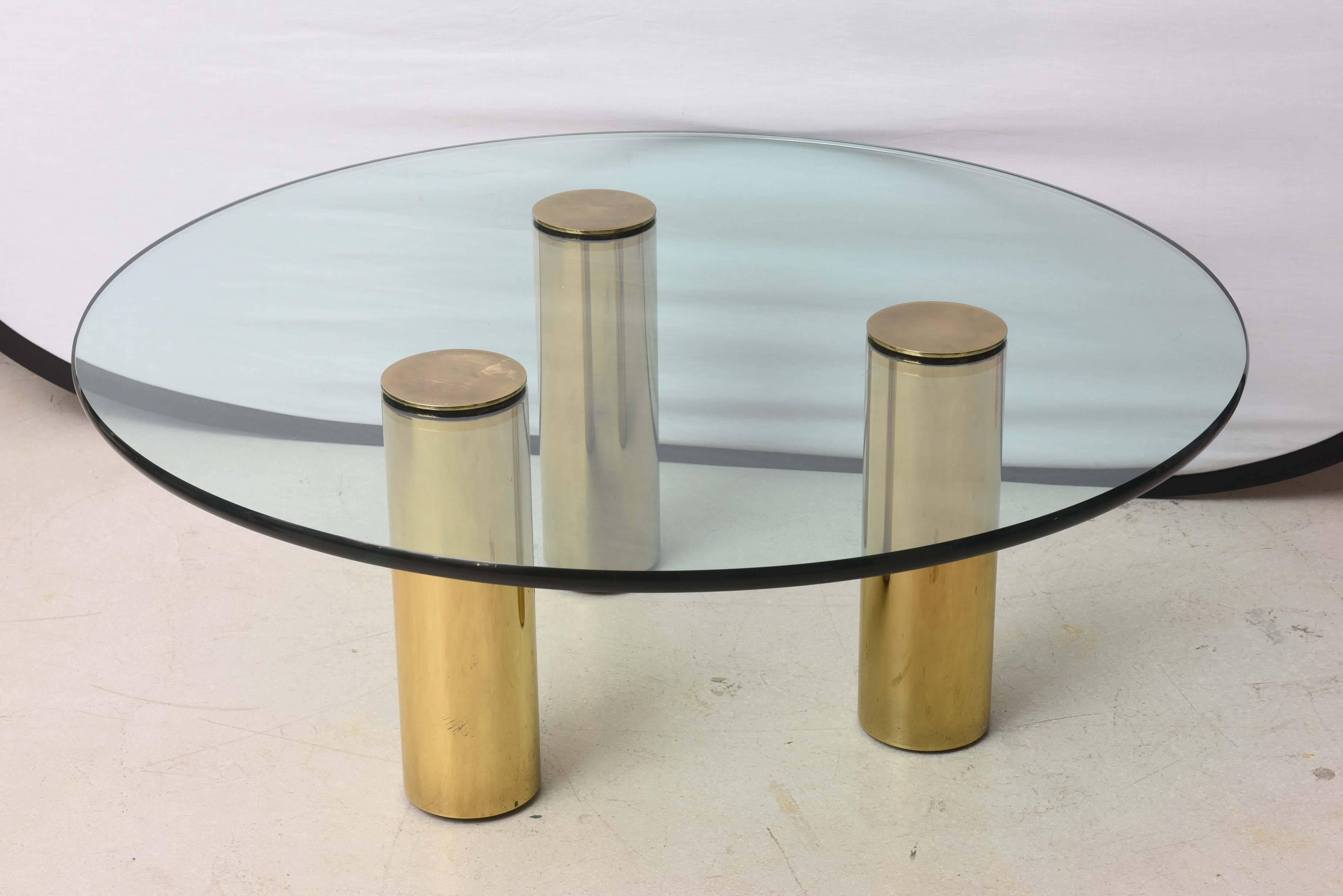 Brass and Glass Cocktail Table, Attributed to Pace For Sale 2